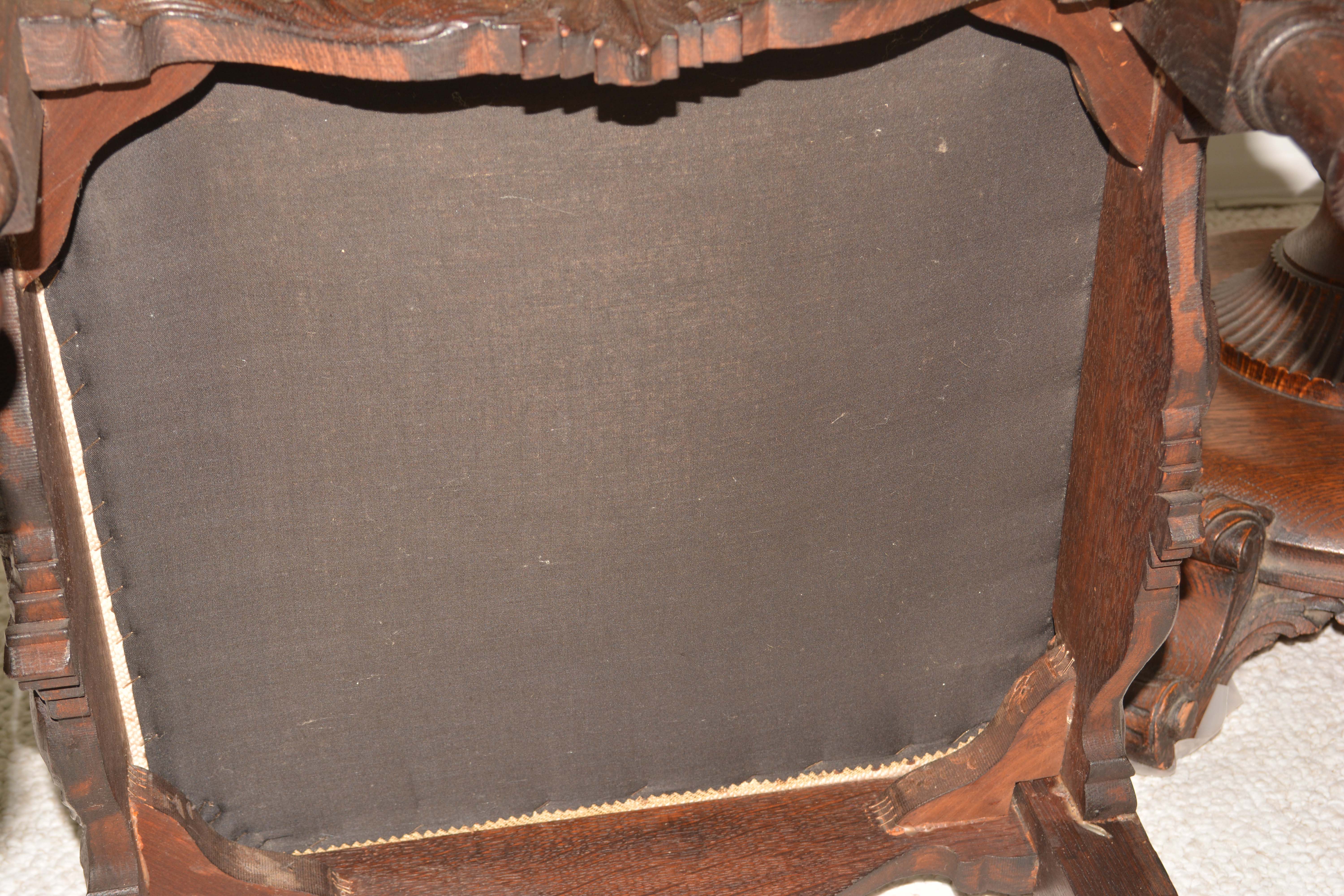 Late 19th Century Italian Oak Corner Chair