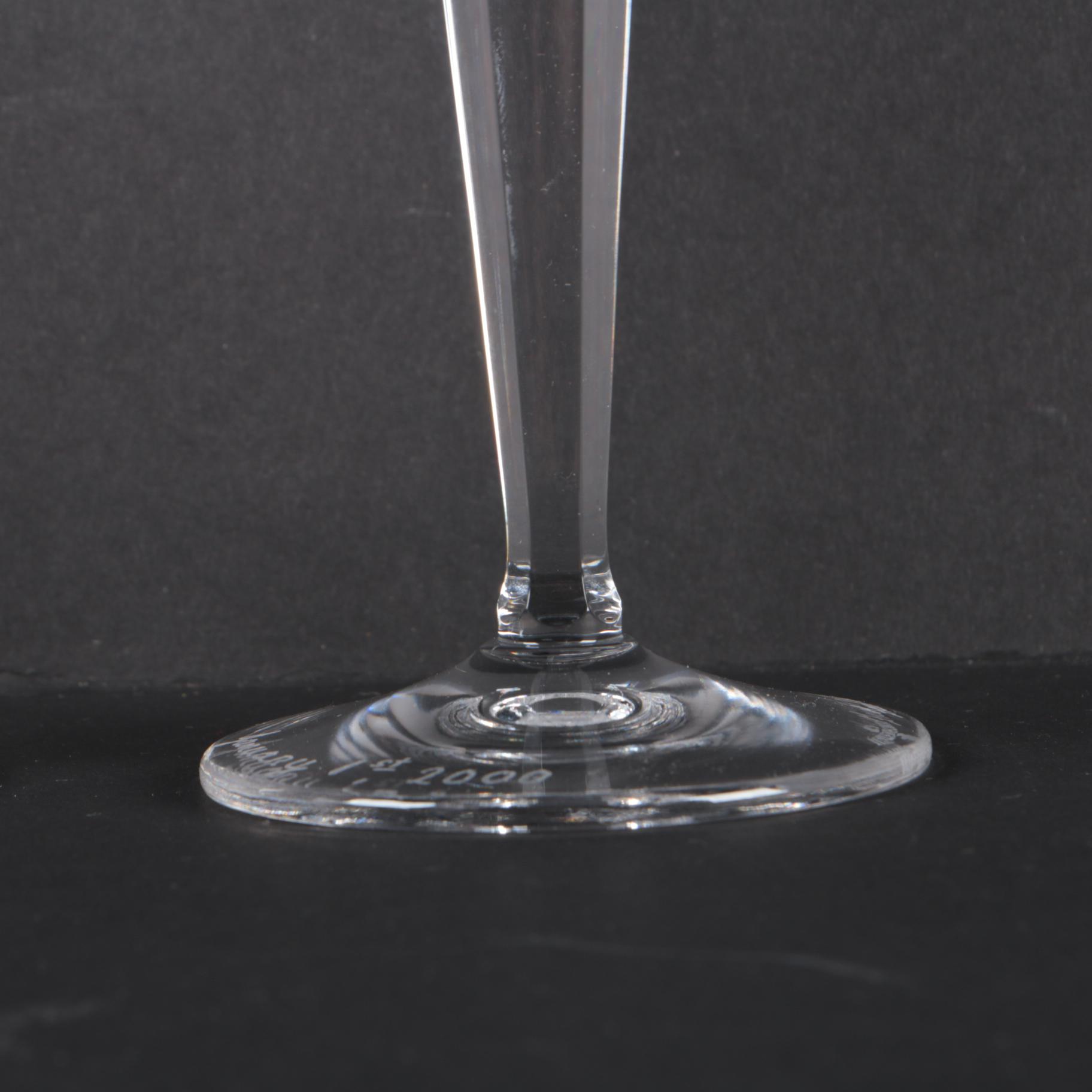 Waterford Crystal "Millennium Series: Happiness" Artist Signed Toasting Flutes