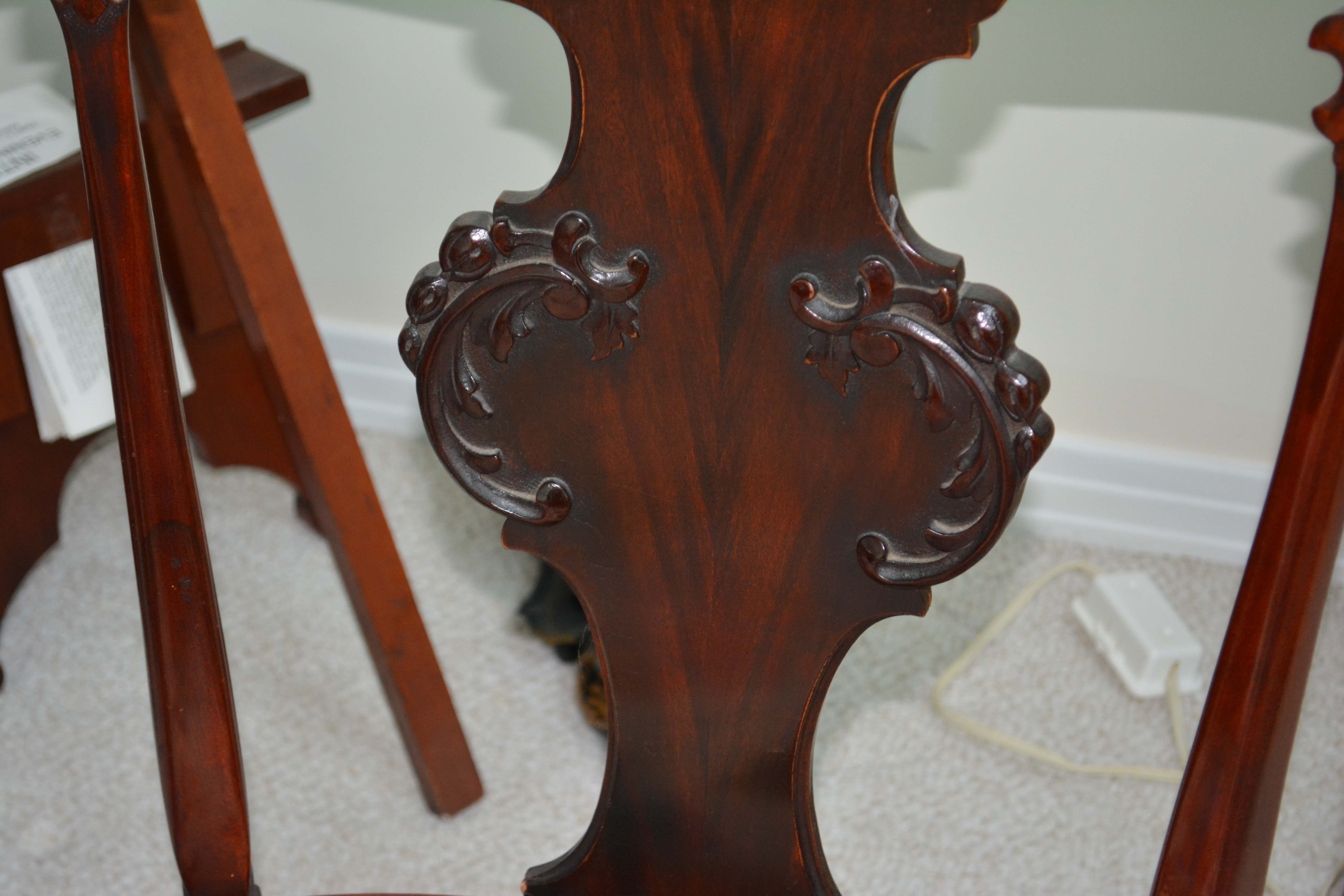 Antique Colonial-Revival Birch Armchair