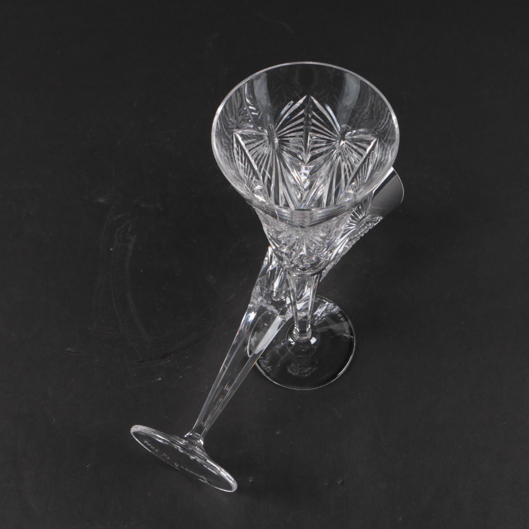 Waterford Crystal "Millennium Series: Happiness" Artist Signed Toasting Flutes