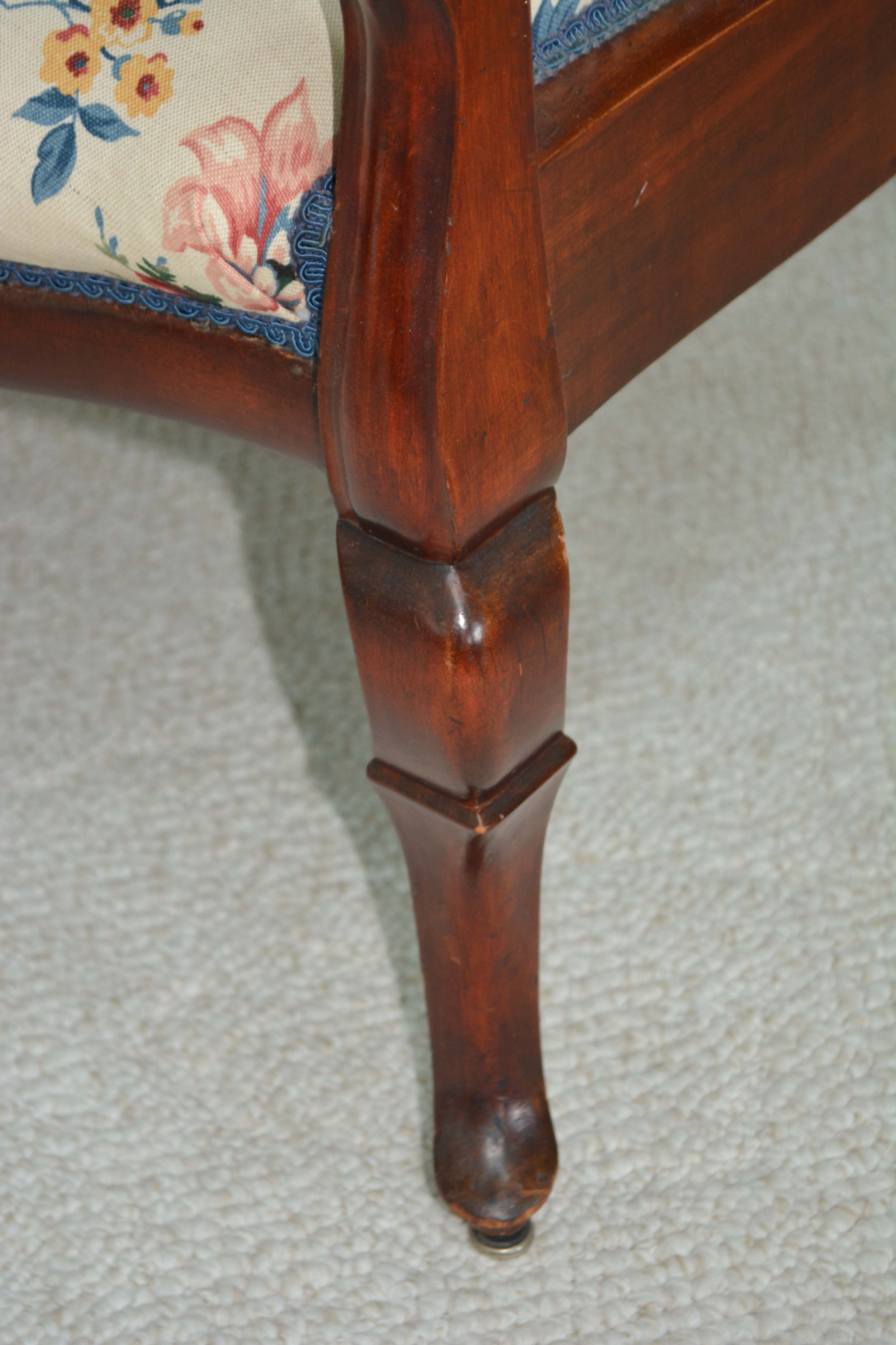 Antique Colonial-Revival Birch Armchair