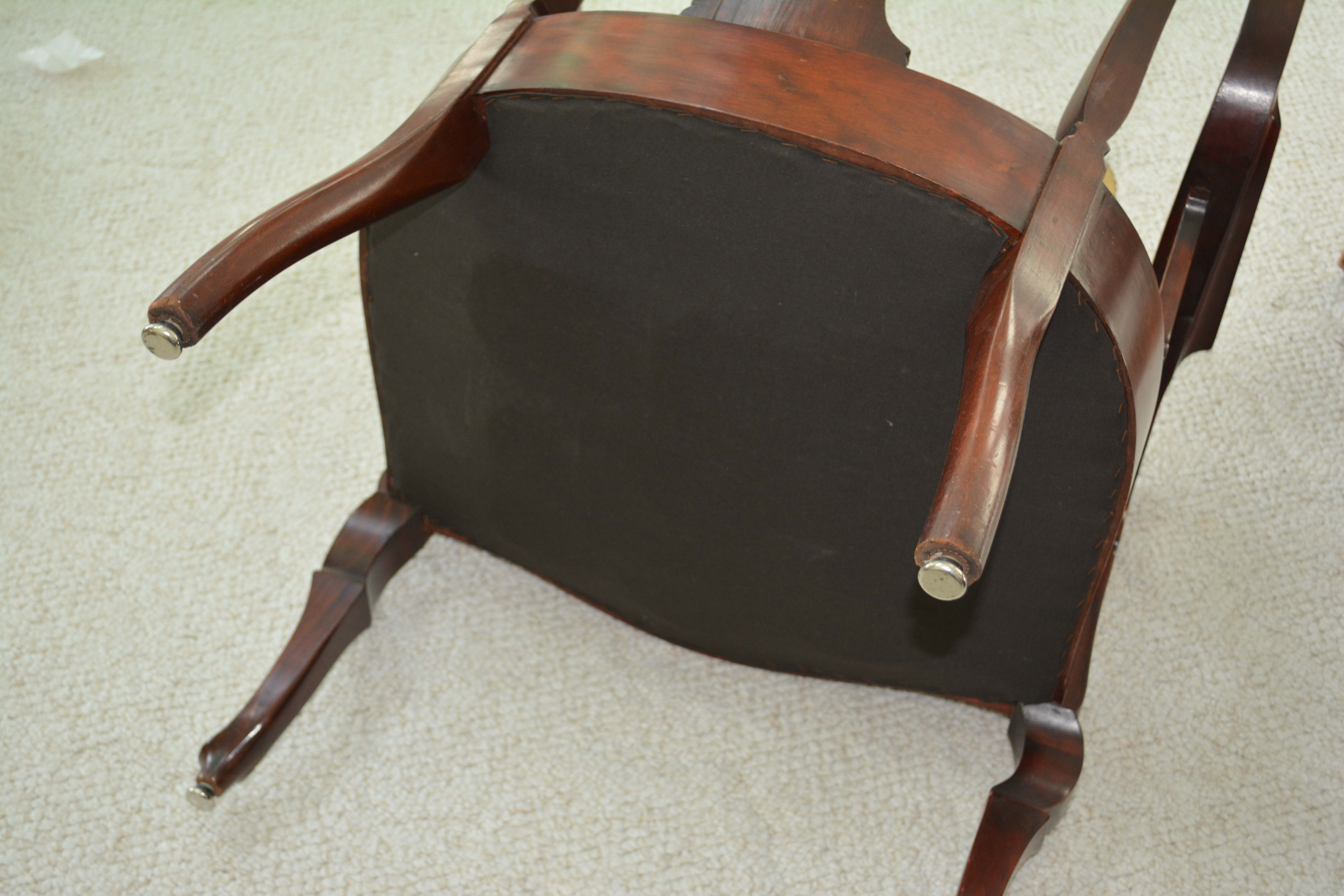 Antique Colonial-Revival Birch Armchair