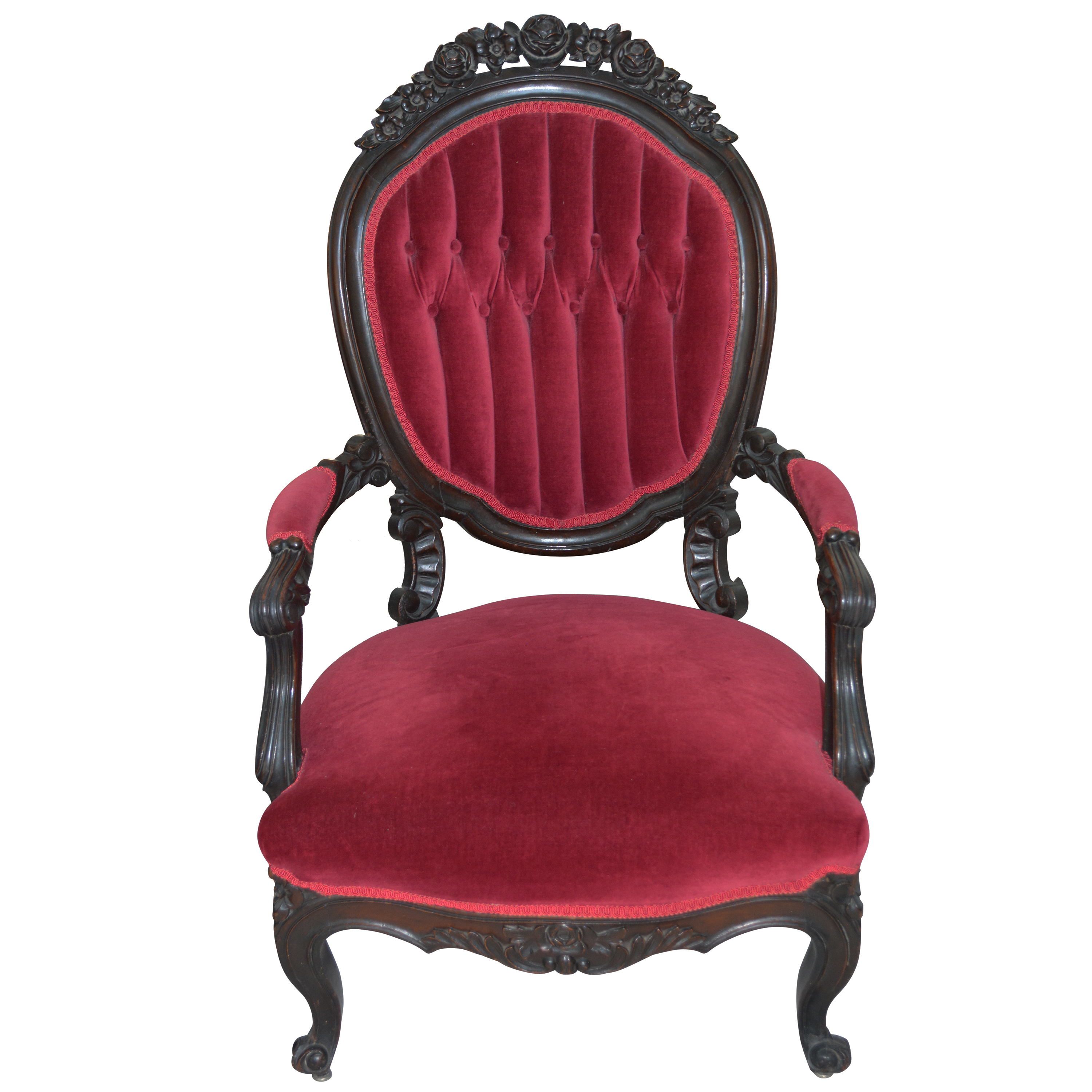 Victorian Carved Walnut Armchair