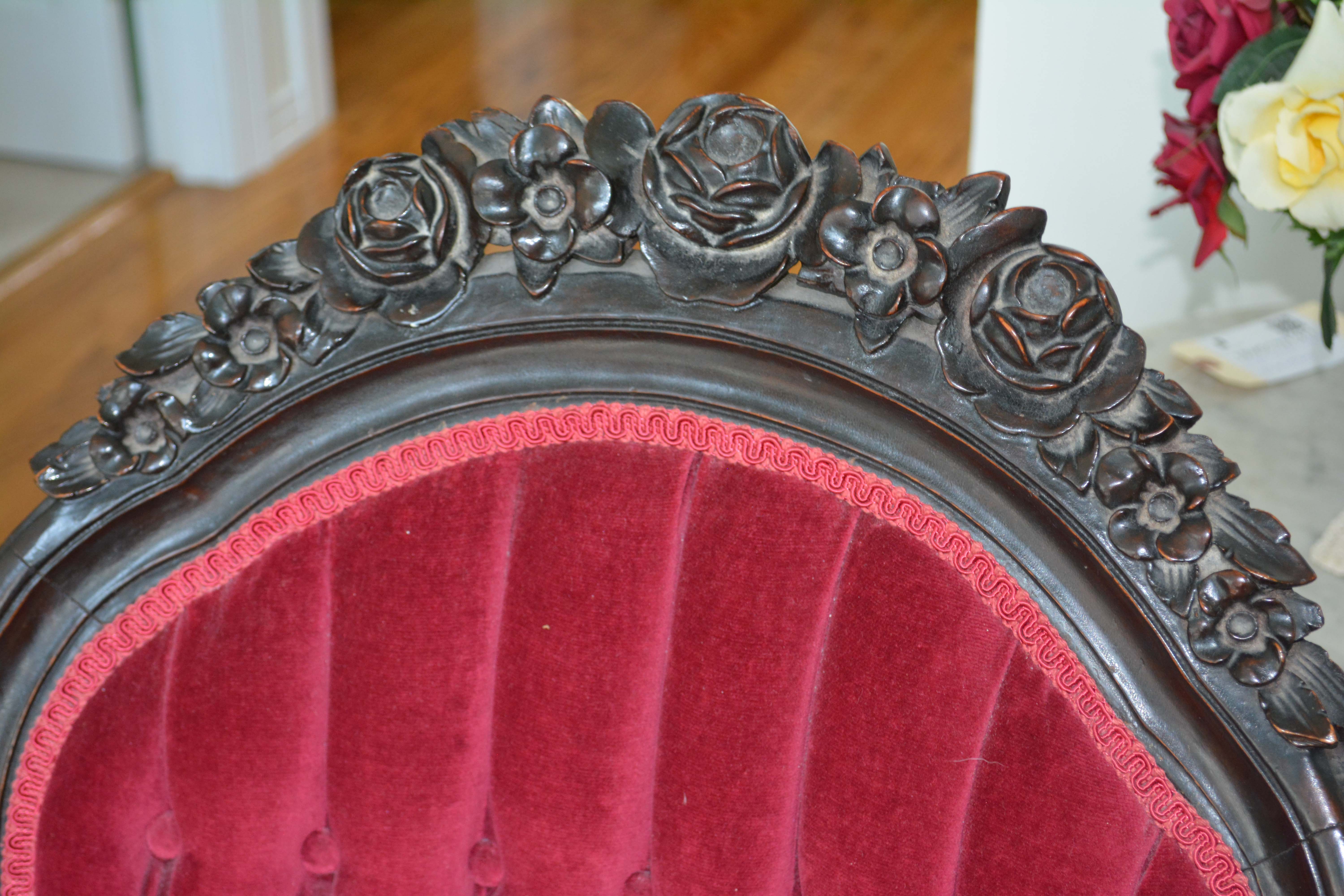 Victorian Carved Walnut Armchair