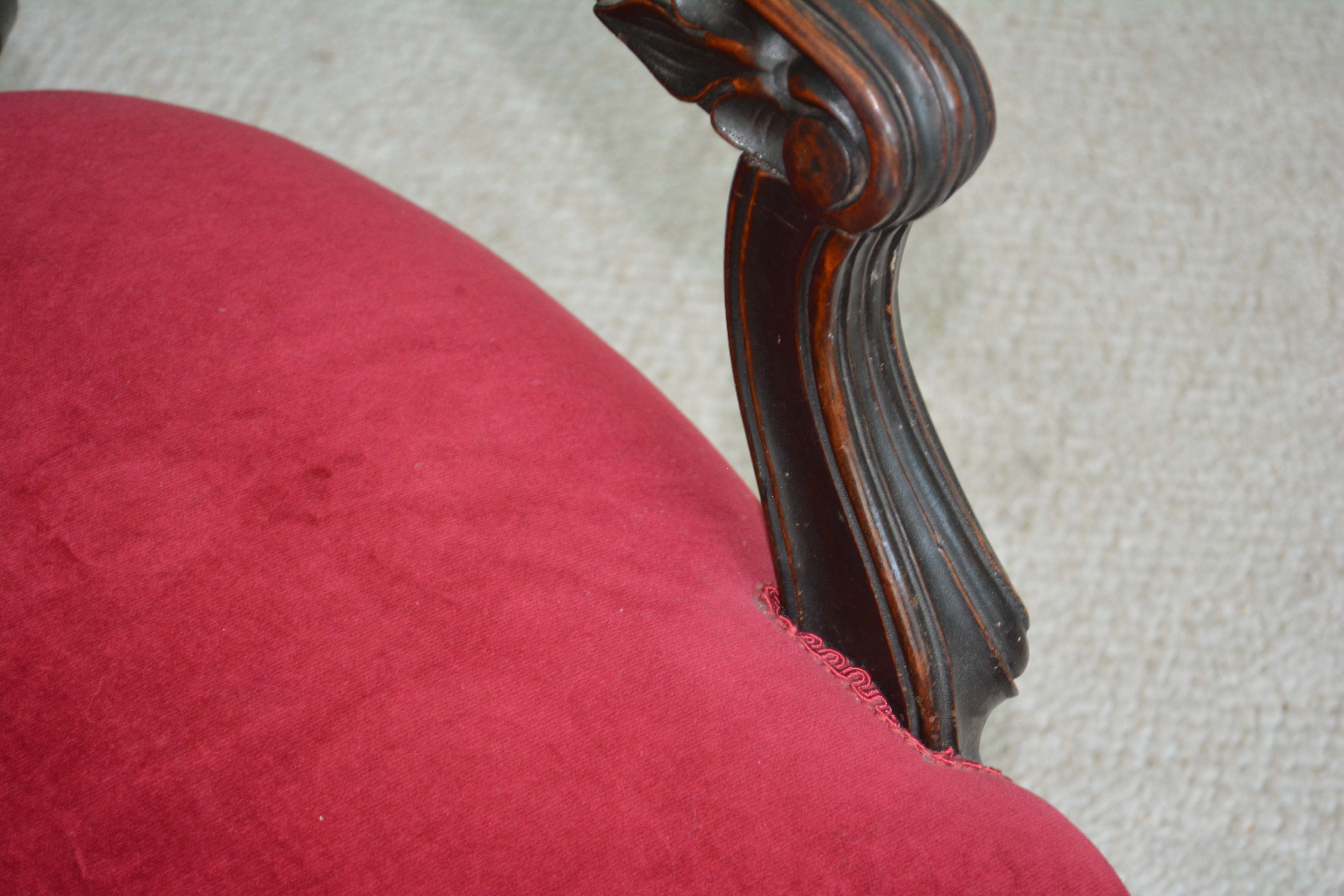 Victorian Carved Walnut Armchair