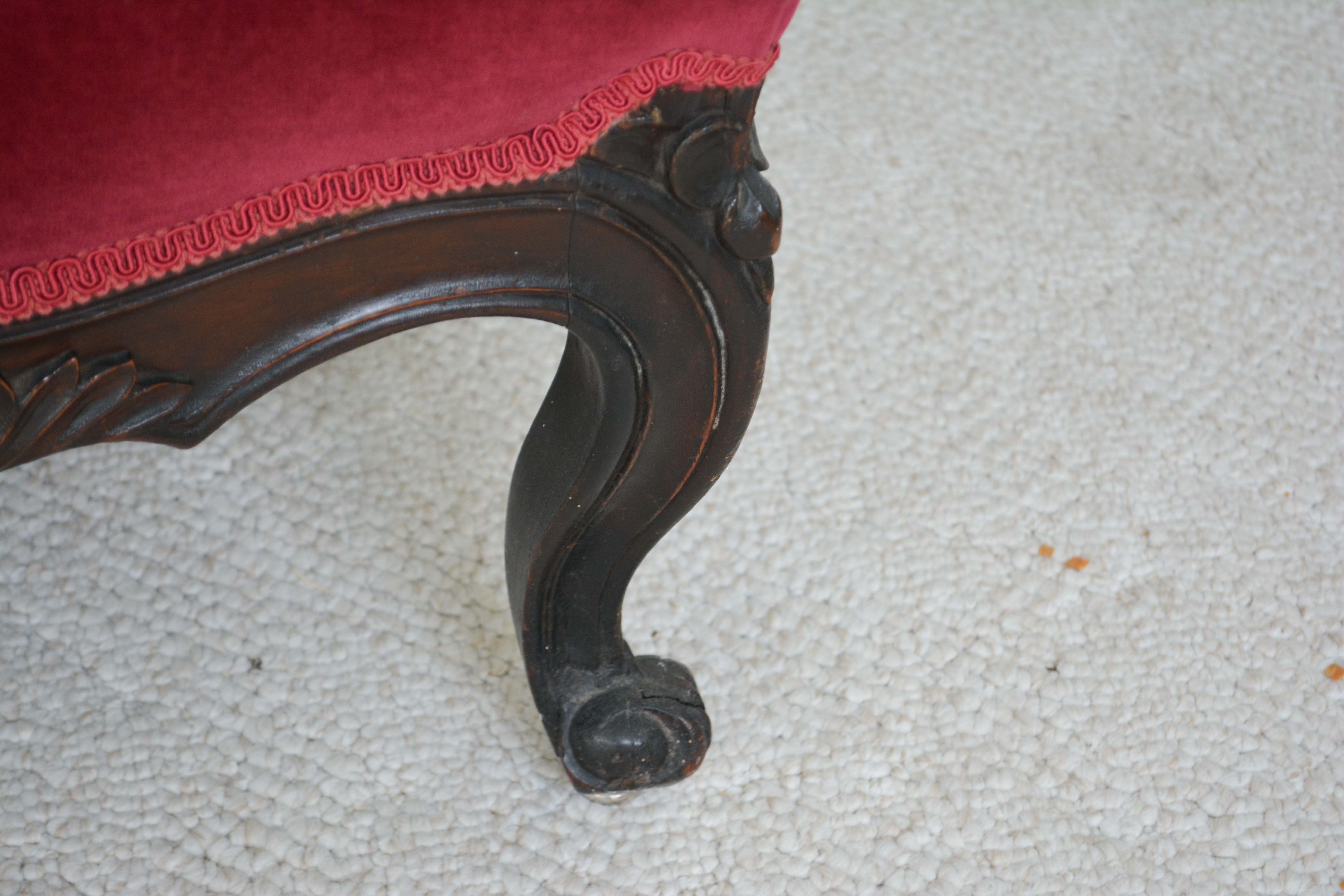 Victorian Carved Walnut Armchair