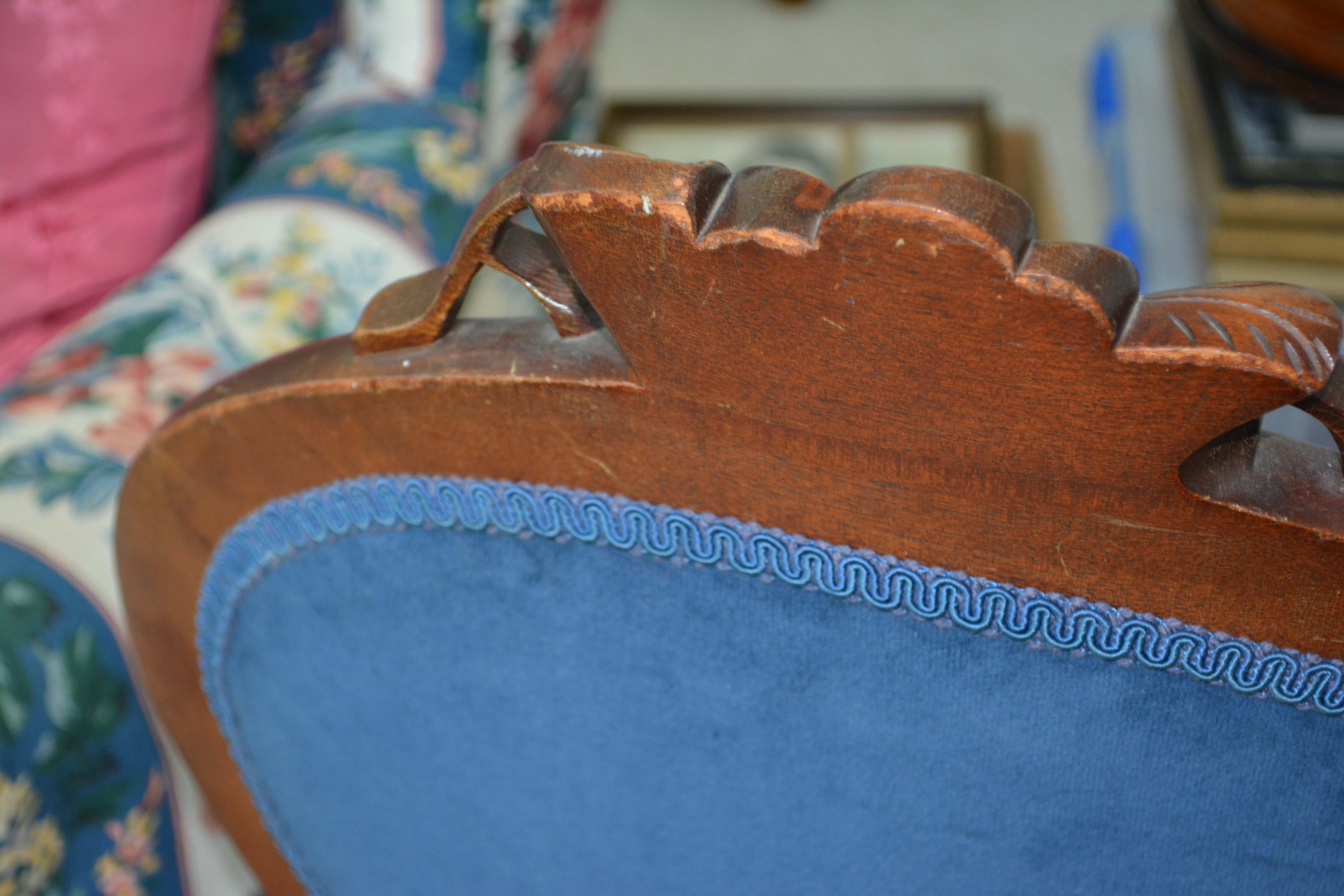 Victorian Style Carved Side Chair