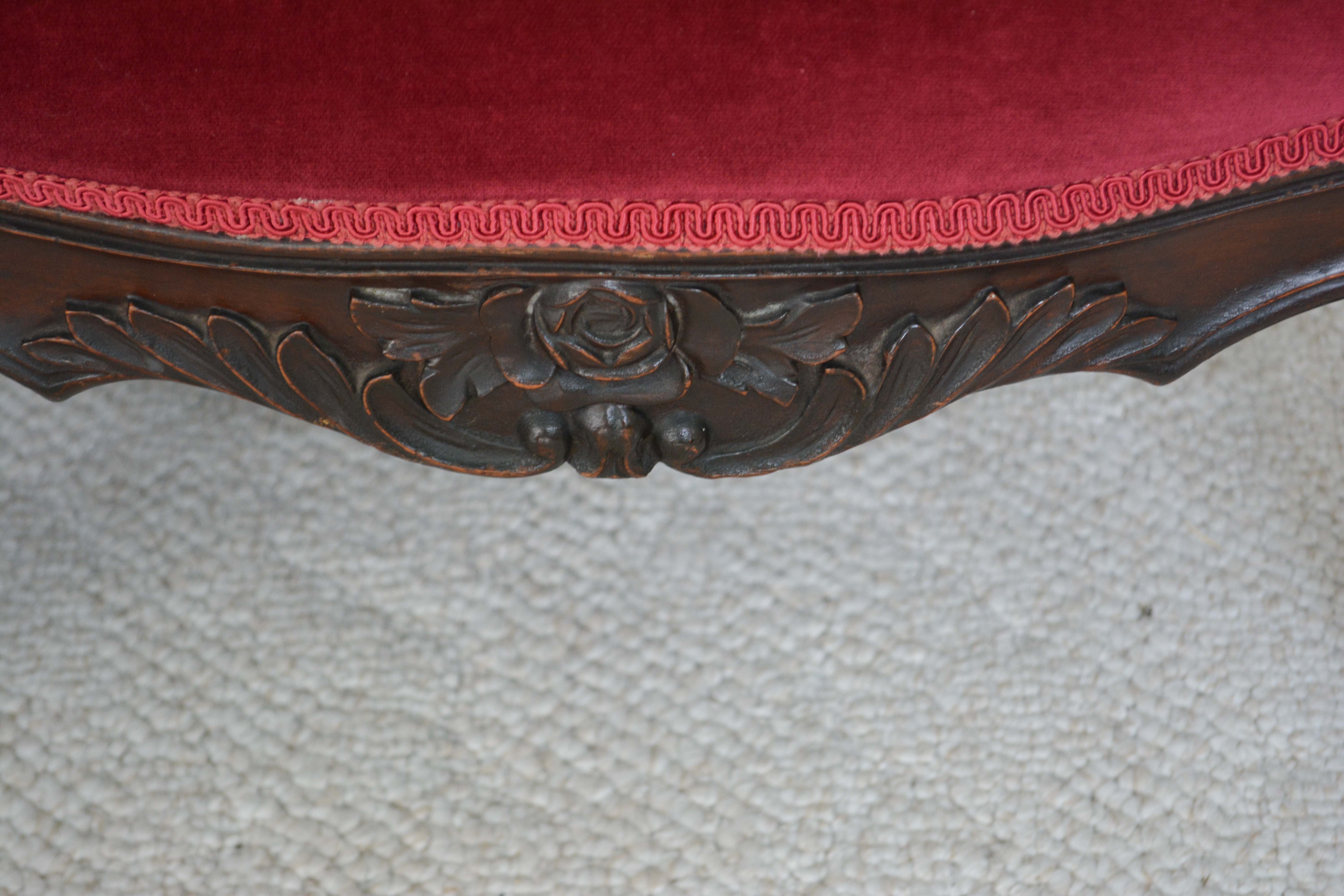 Victorian Carved Walnut Armchair