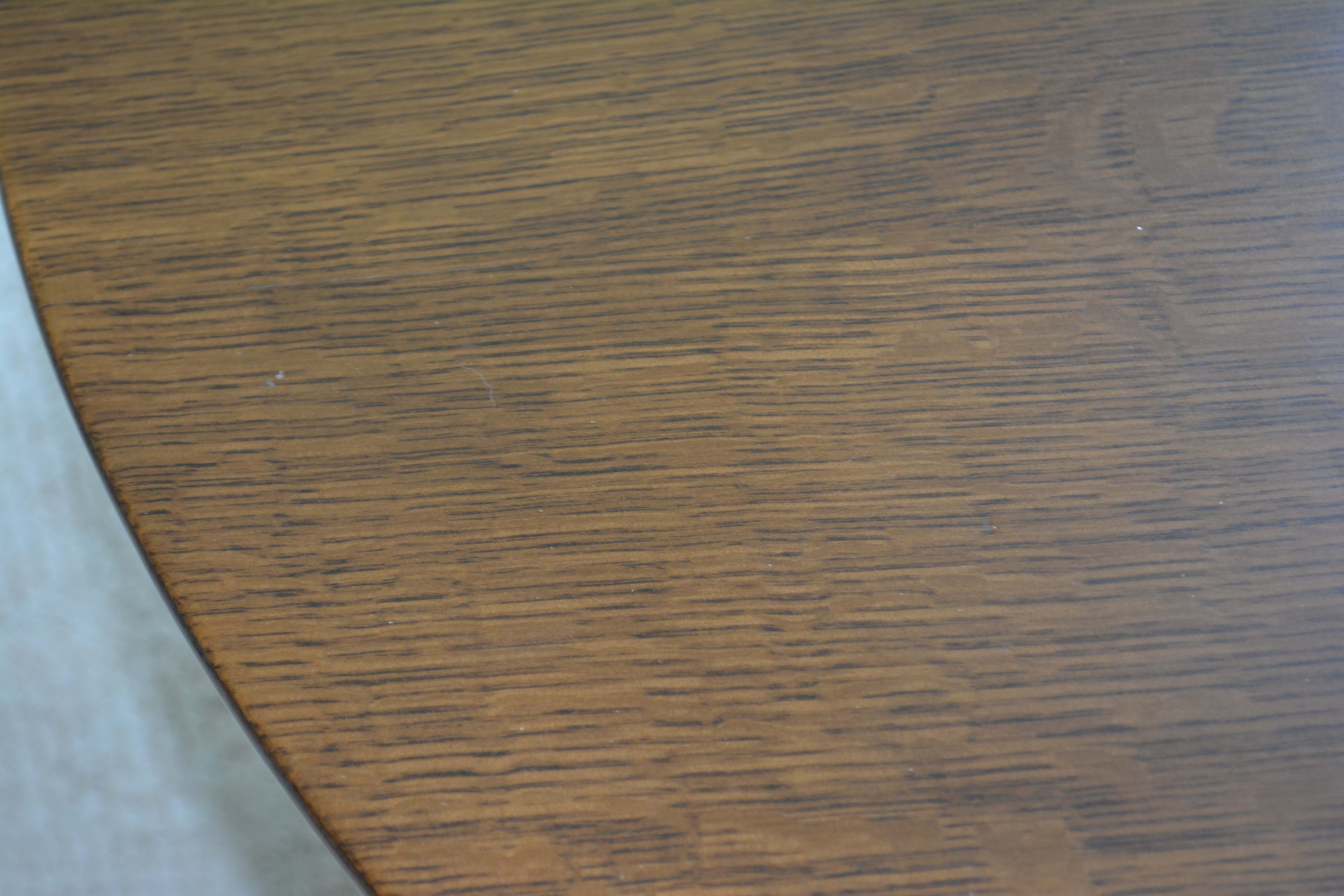 Oak Pedestal Coffee Table with Paw Feet
