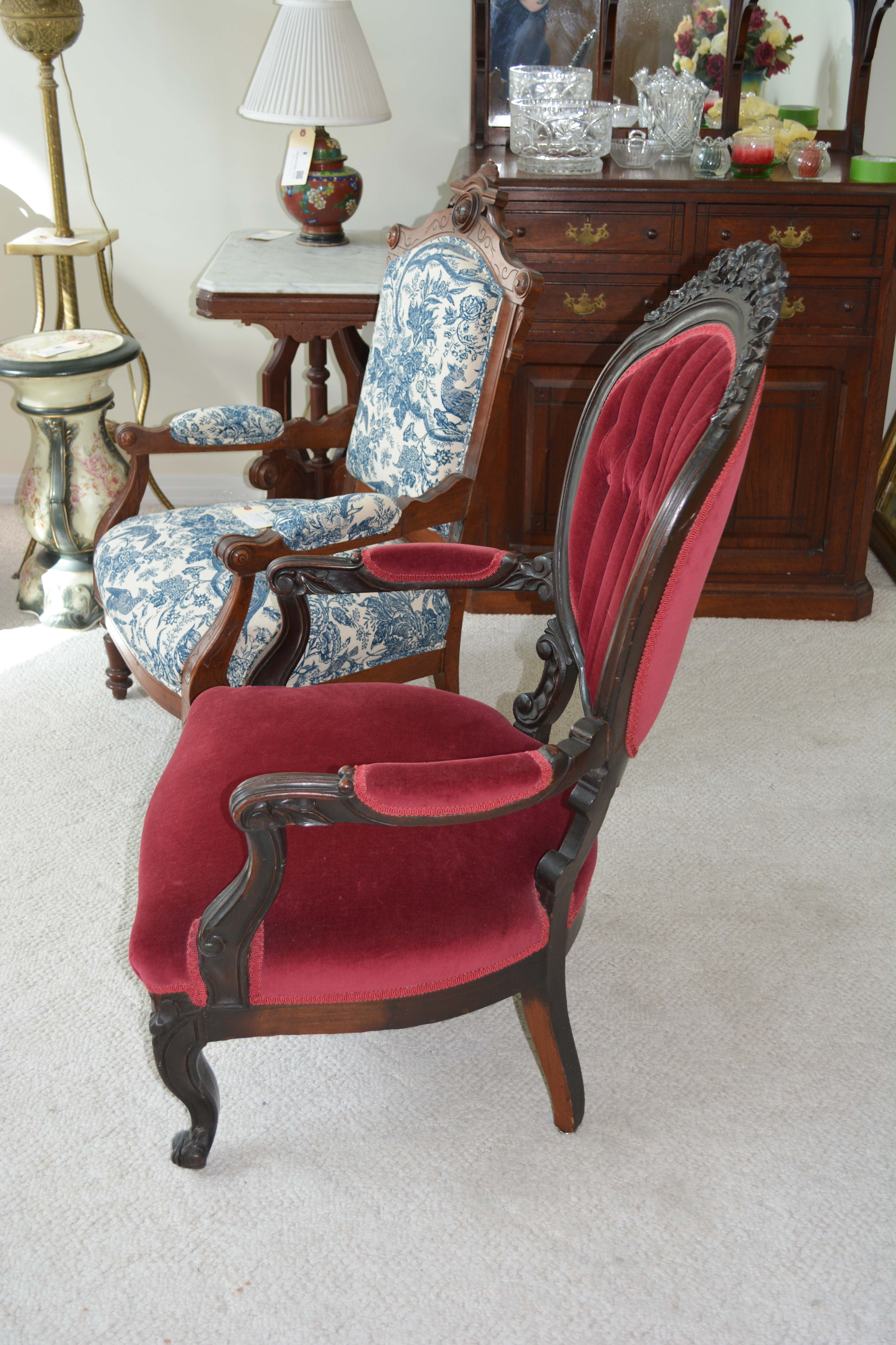 Victorian Carved Walnut Armchair