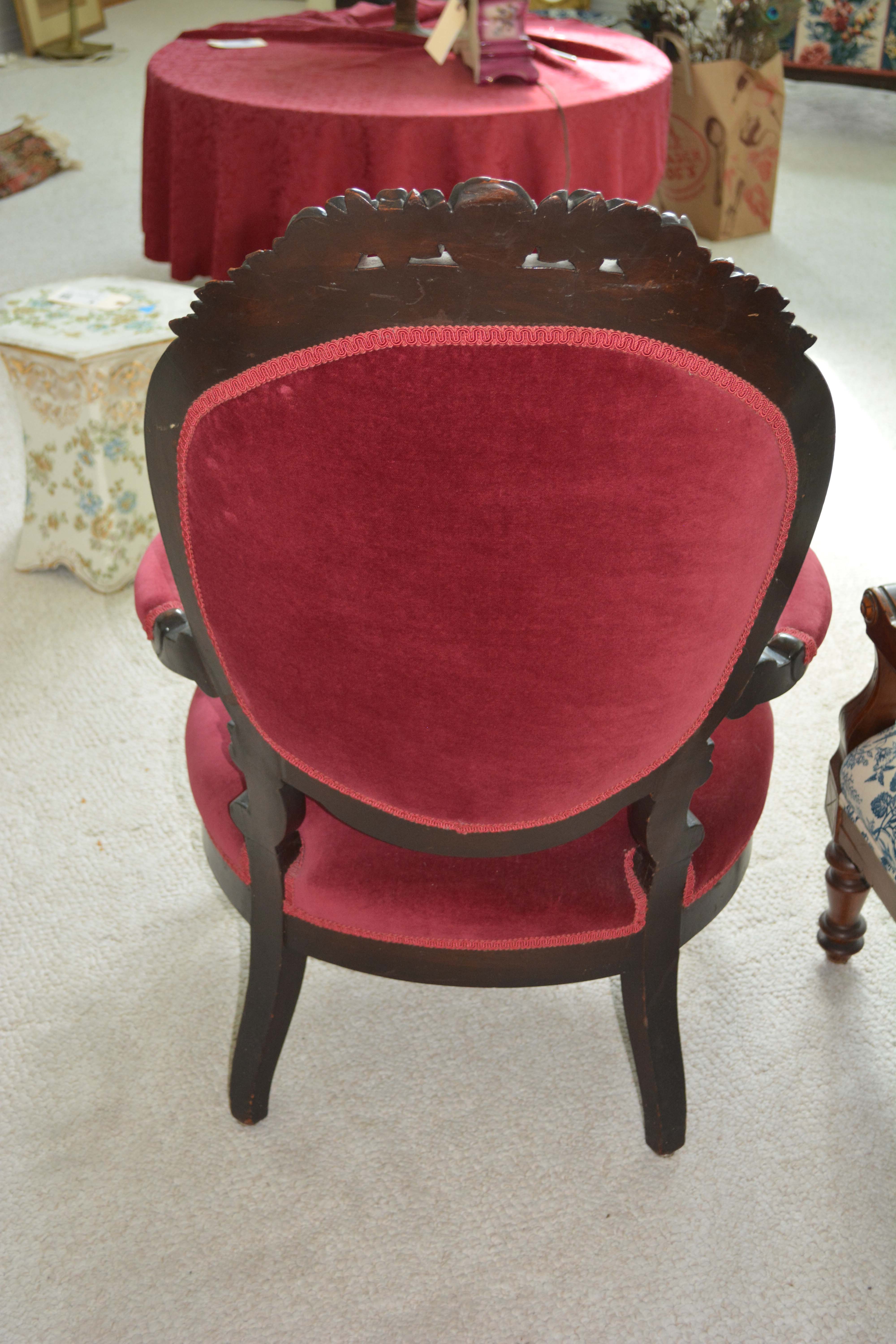 Victorian Carved Walnut Armchair