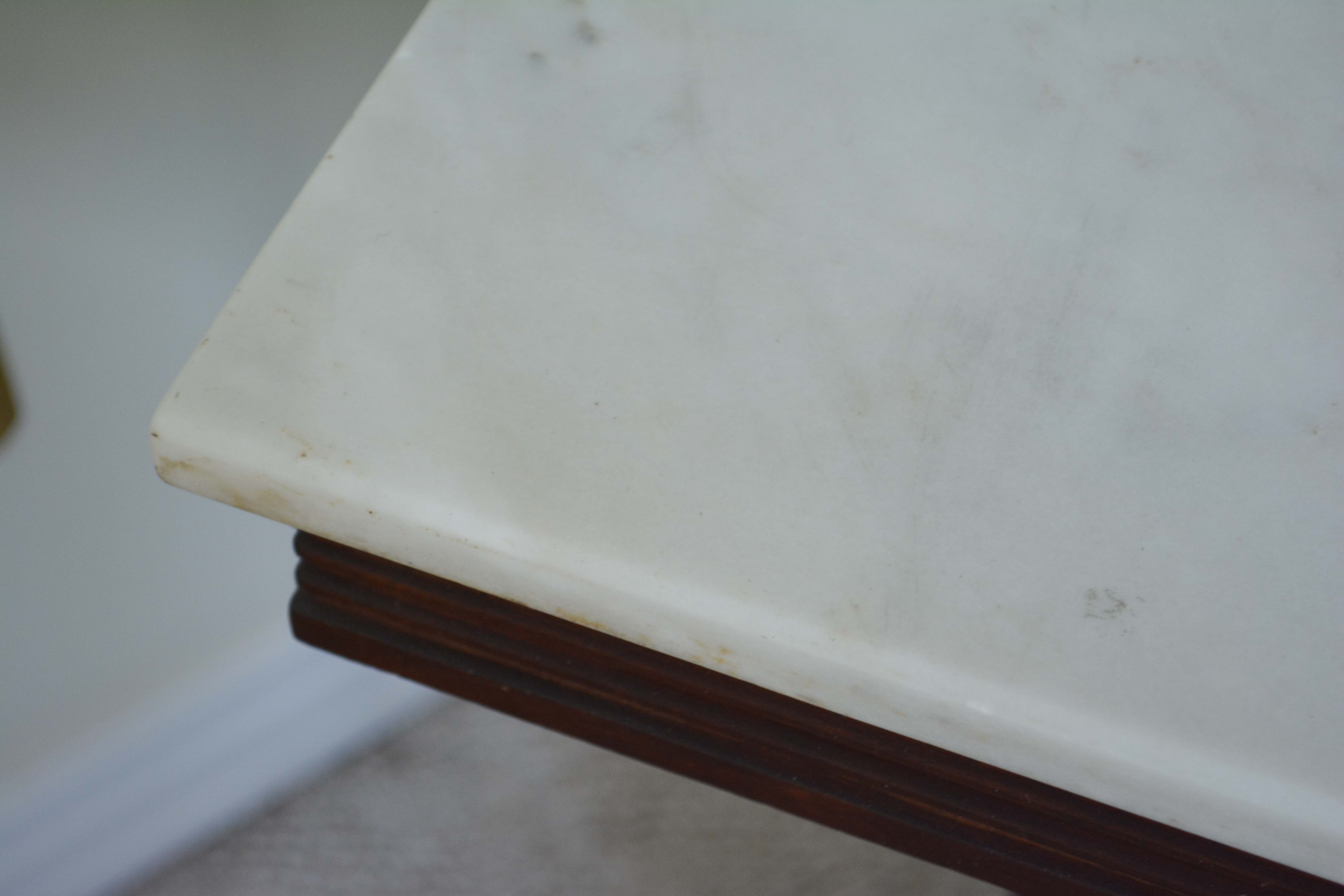 Victorian Eastlake Walnut Stand with Marble