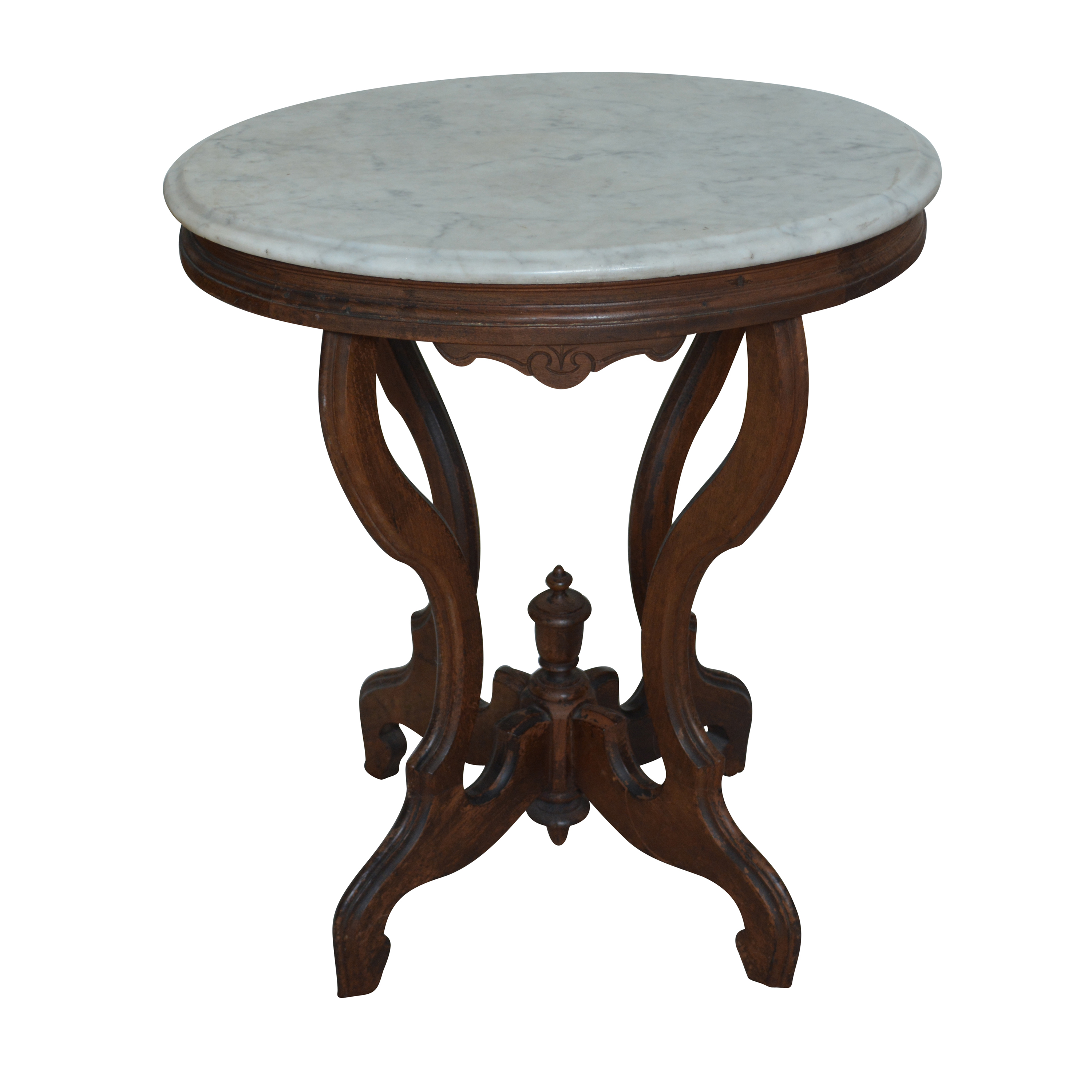 Victorian Marble Top Oval Side Table