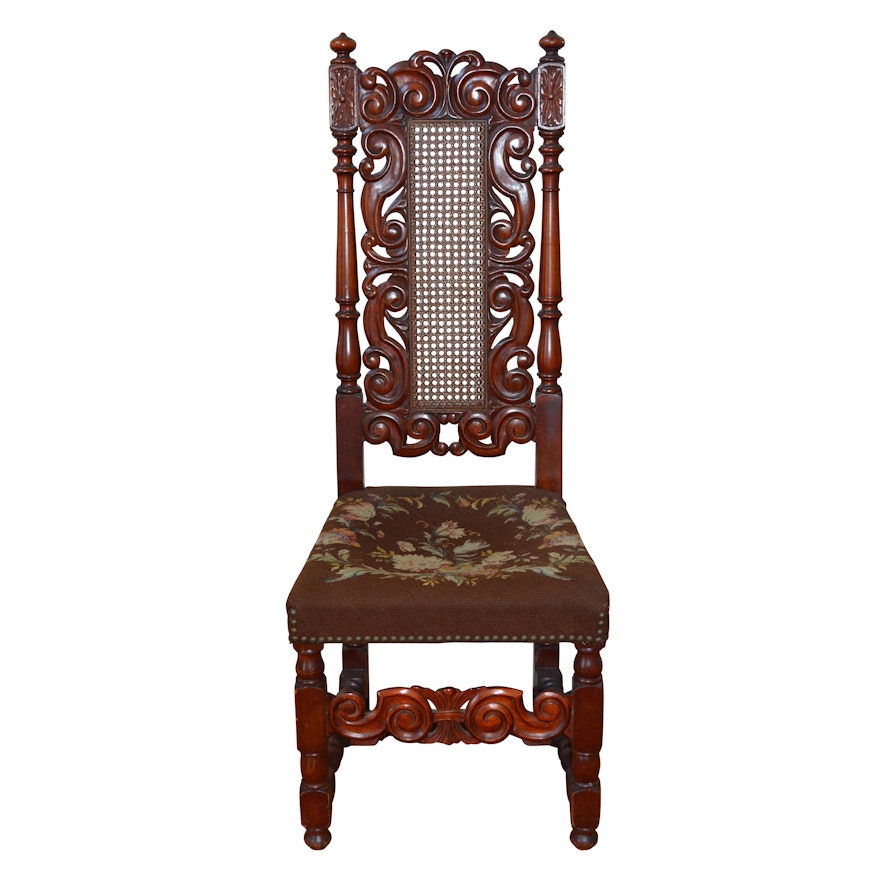 English Renaissance Style Mahogany Side Chair