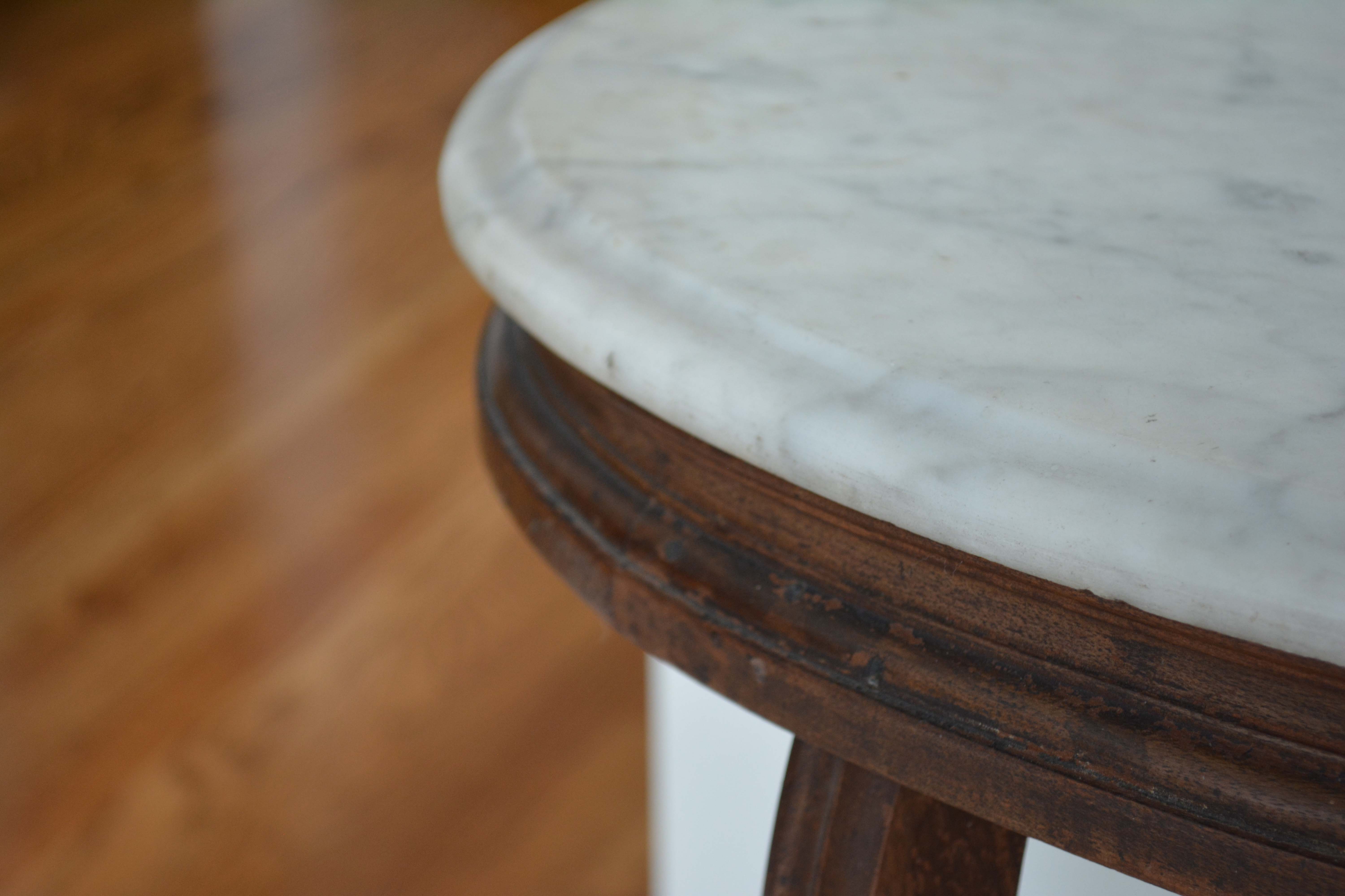 Victorian Marble Top Oval Side Table