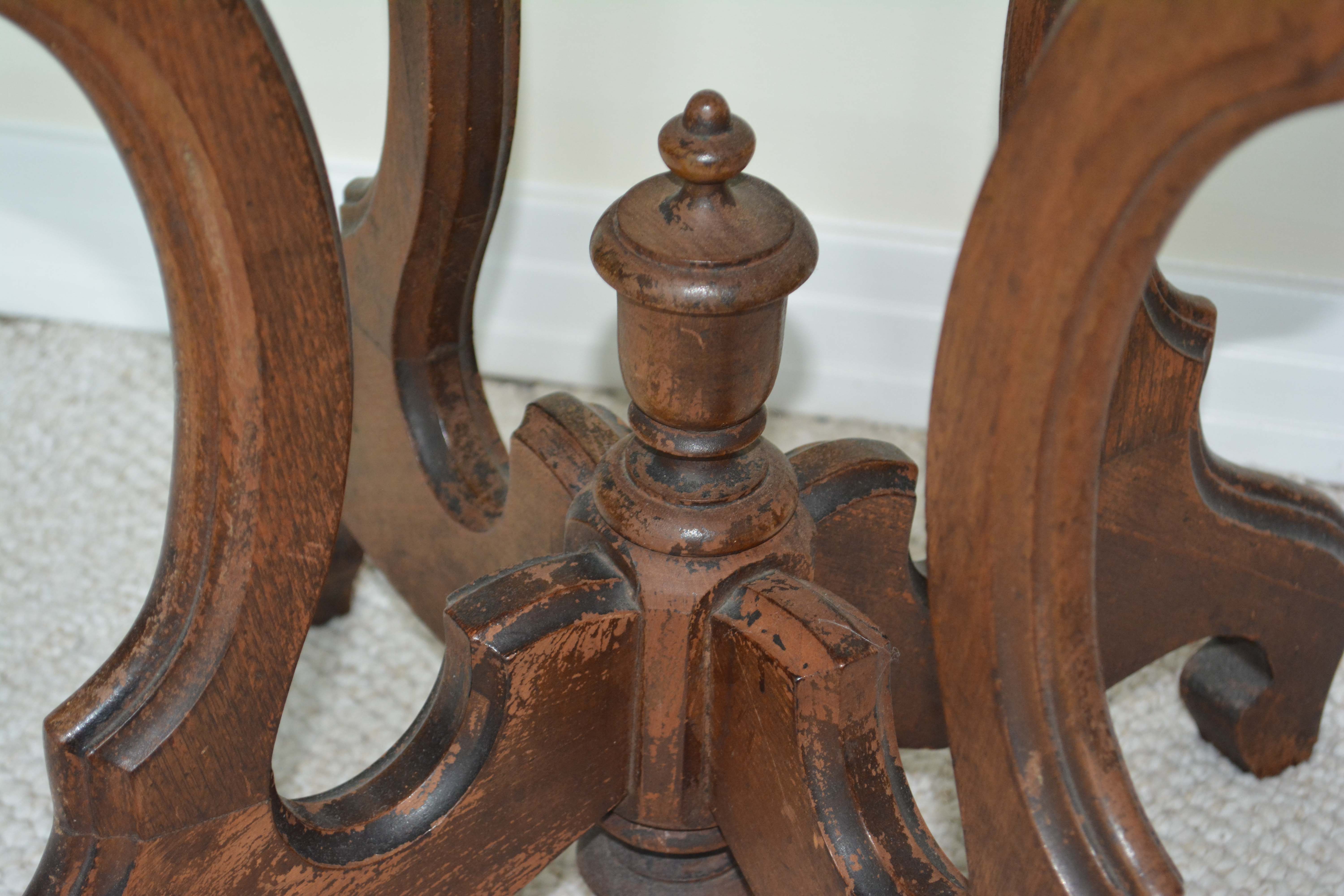Victorian Marble Top Oval Side Table