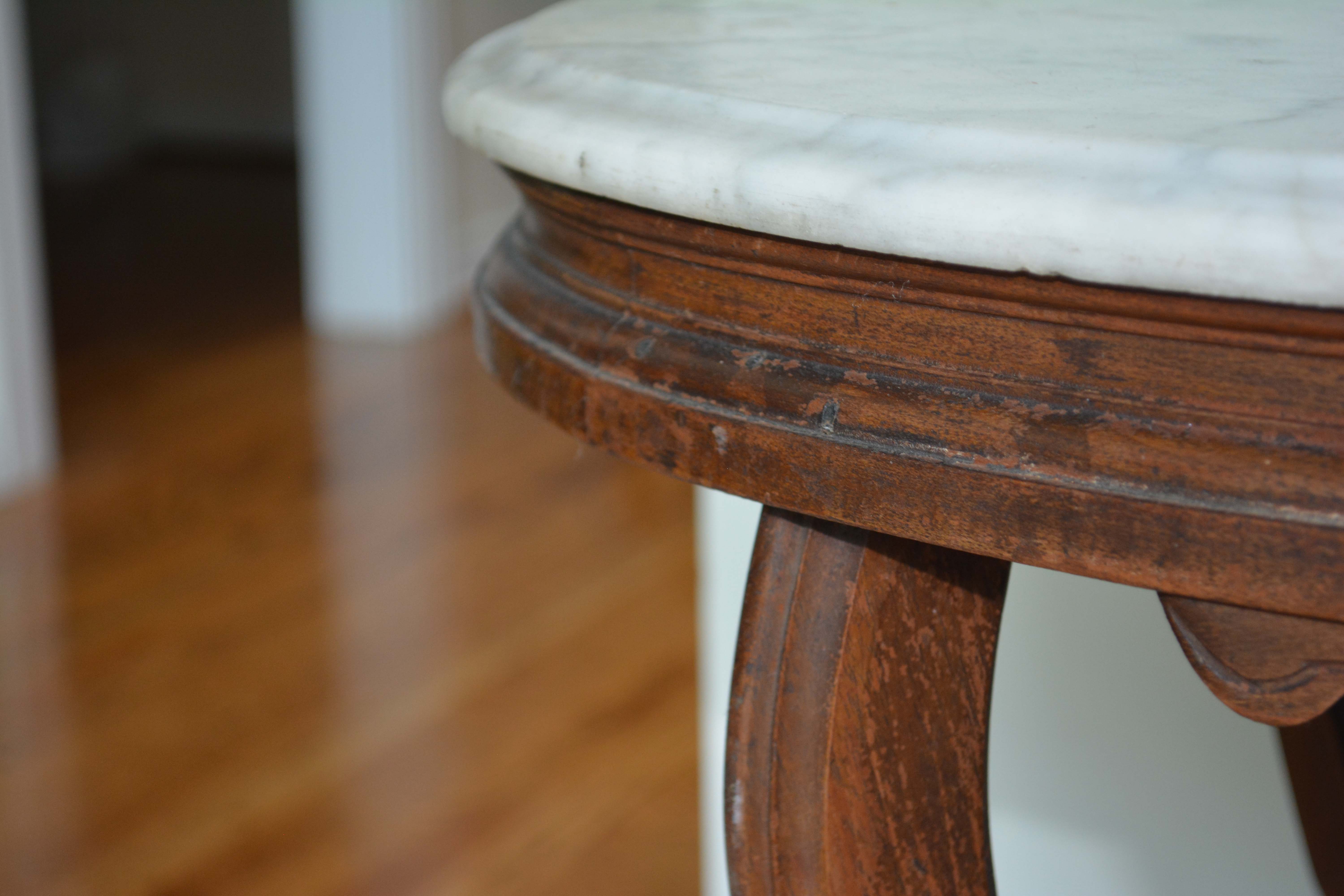 Victorian Marble Top Oval Side Table