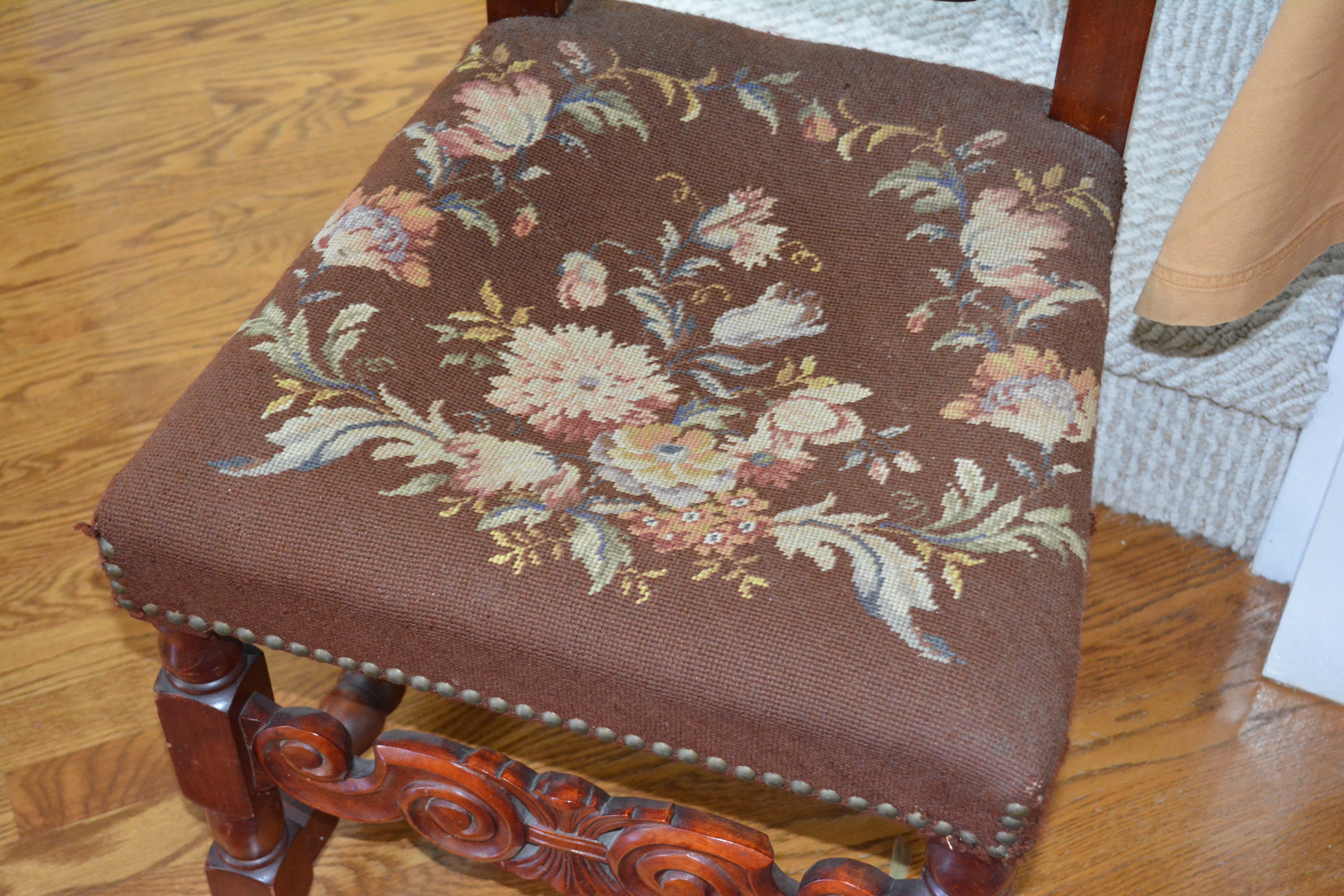 English Renaissance Style Mahogany Side Chair
