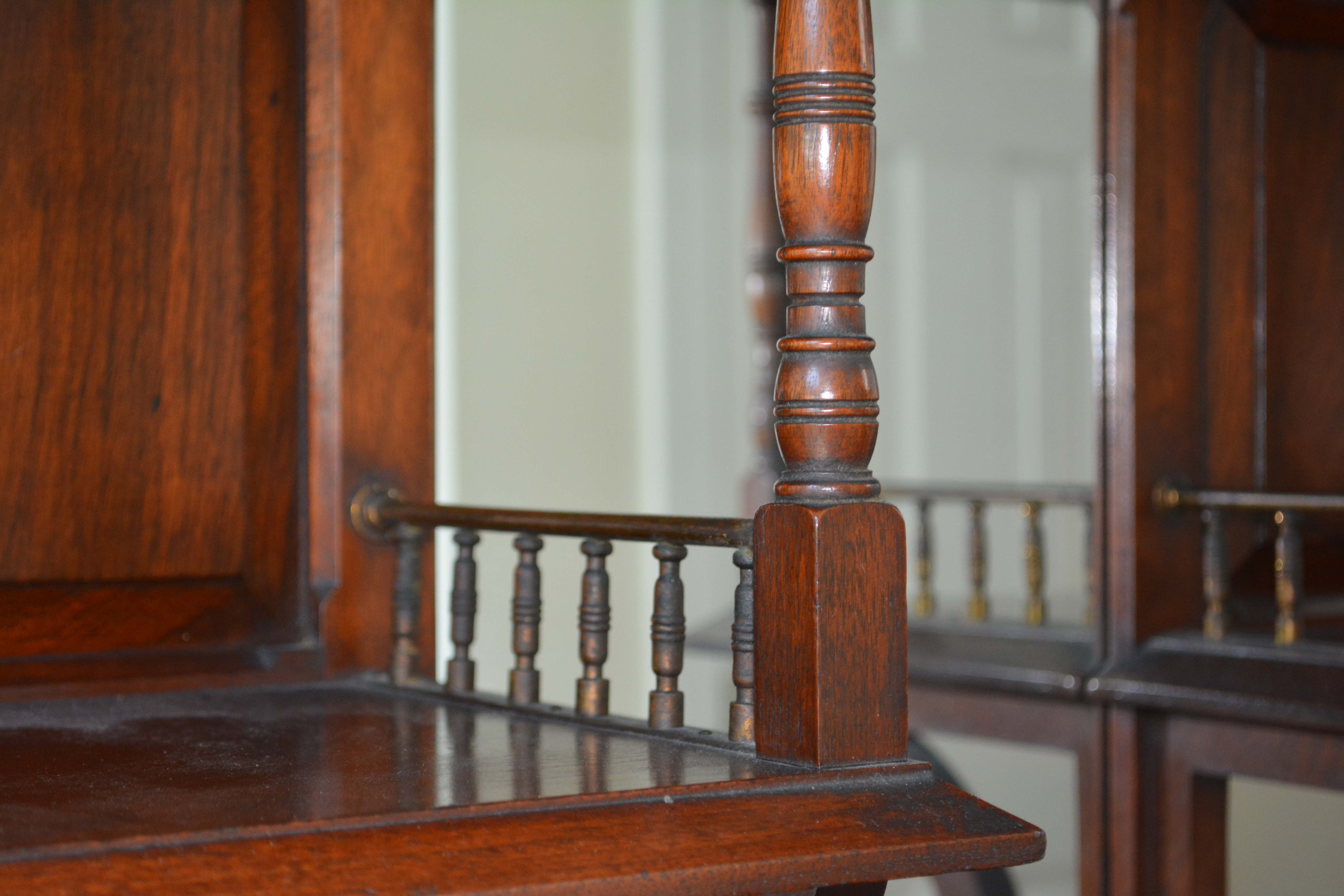 Late Victorian Walnut Buffet with Mirrored Shelves