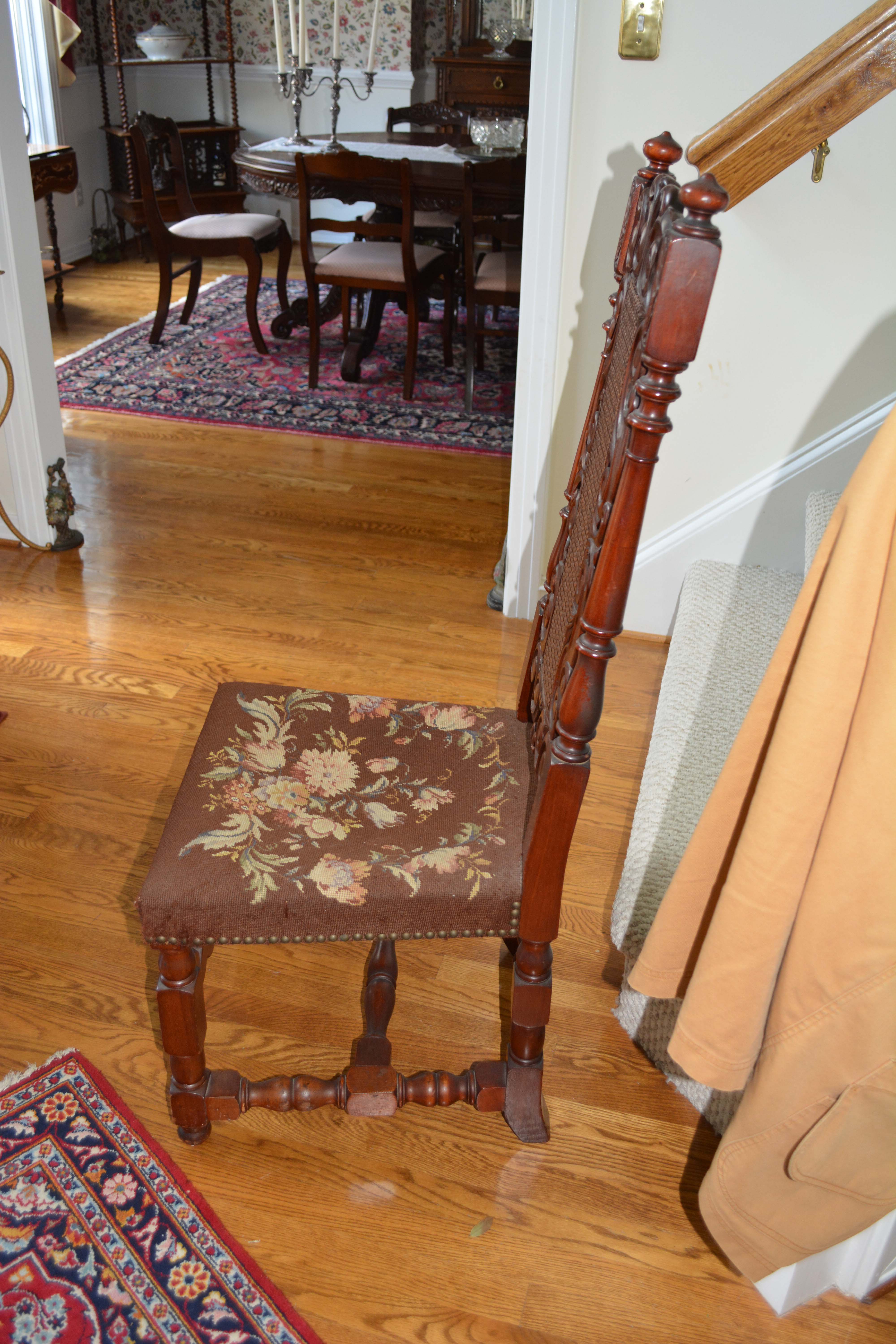 English Renaissance Style Mahogany Side Chair