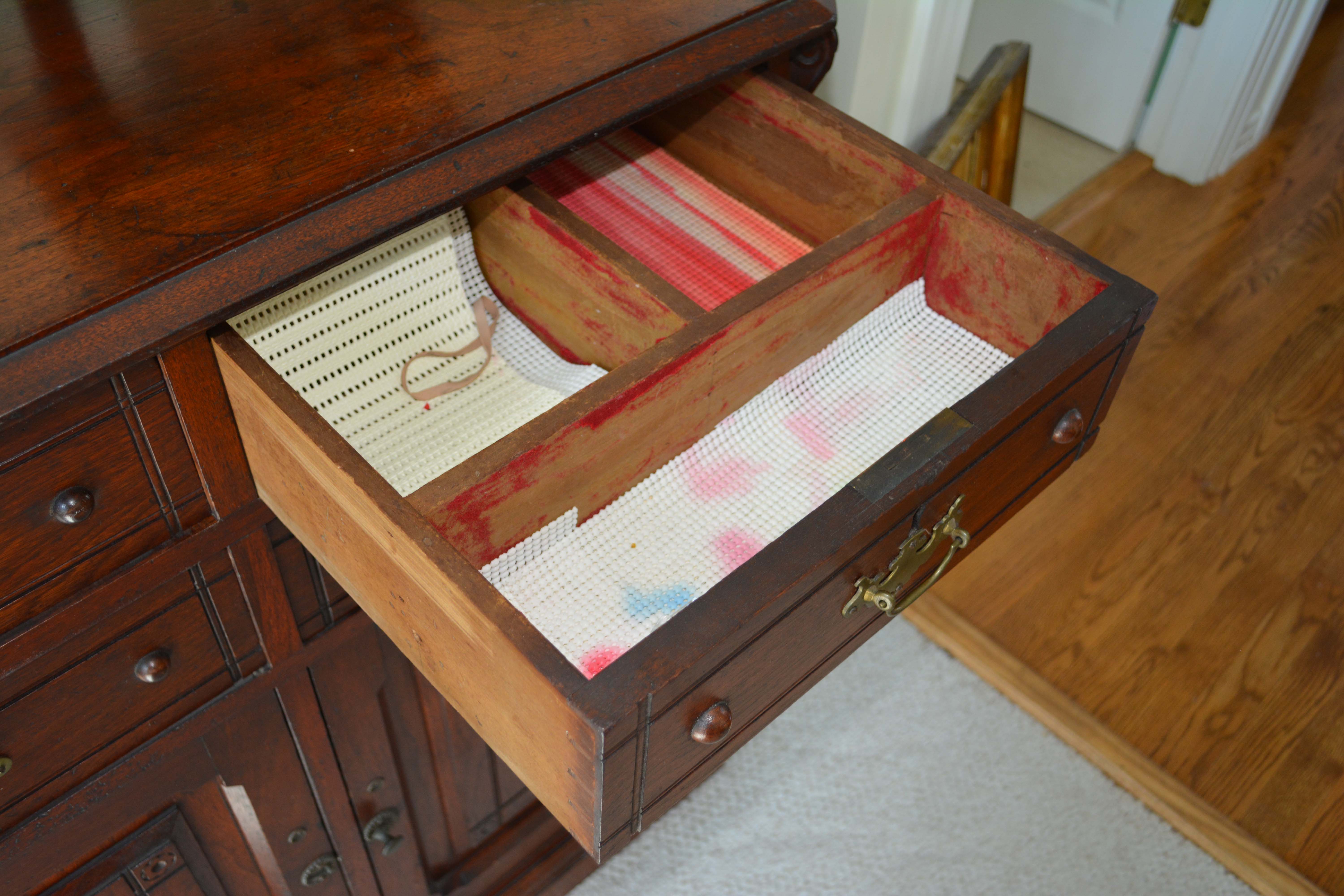 Late Victorian Walnut Buffet with Mirrored Shelves