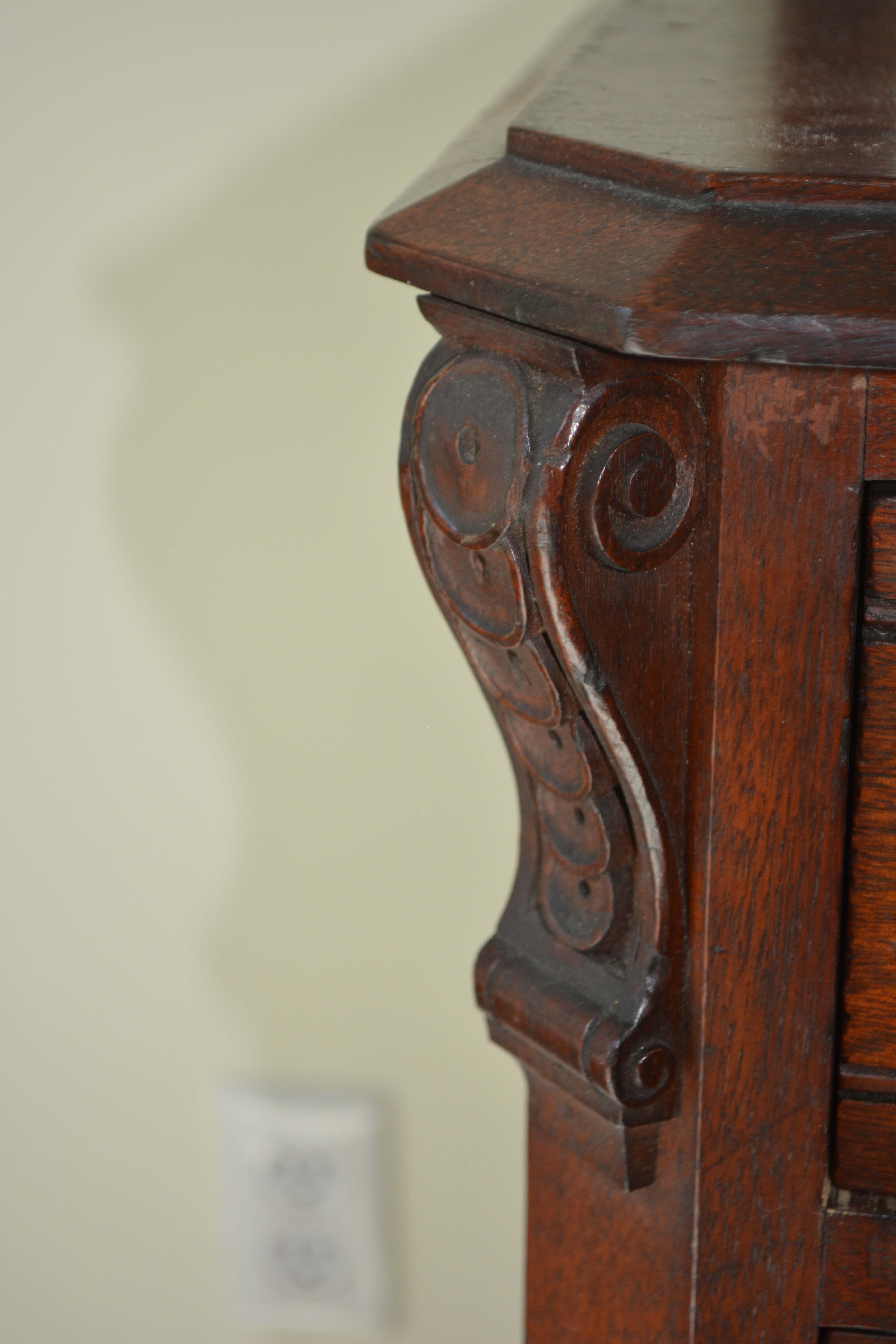 Late Victorian Walnut Buffet with Mirrored Shelves