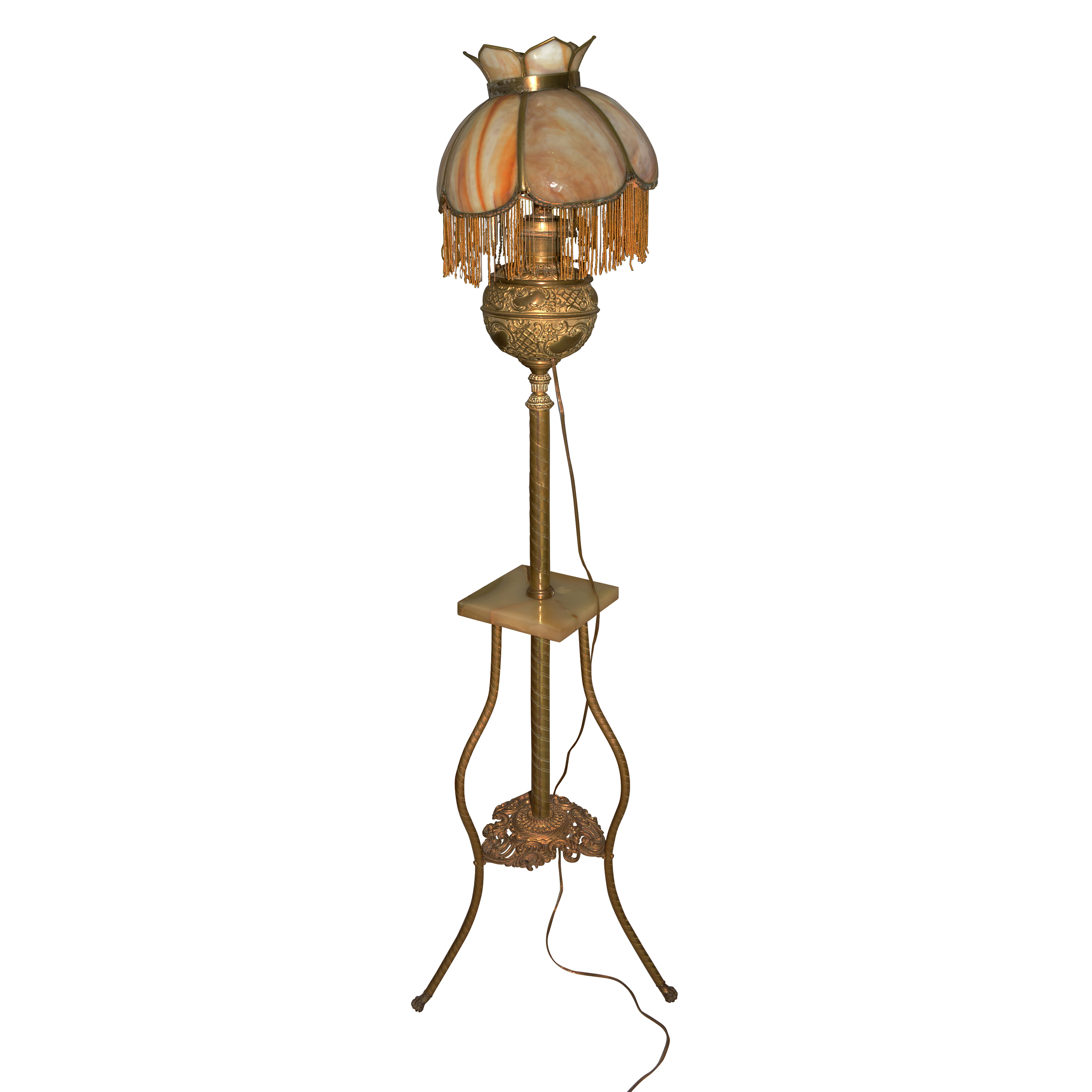 Vintage Brass Parlor Floor Lamp