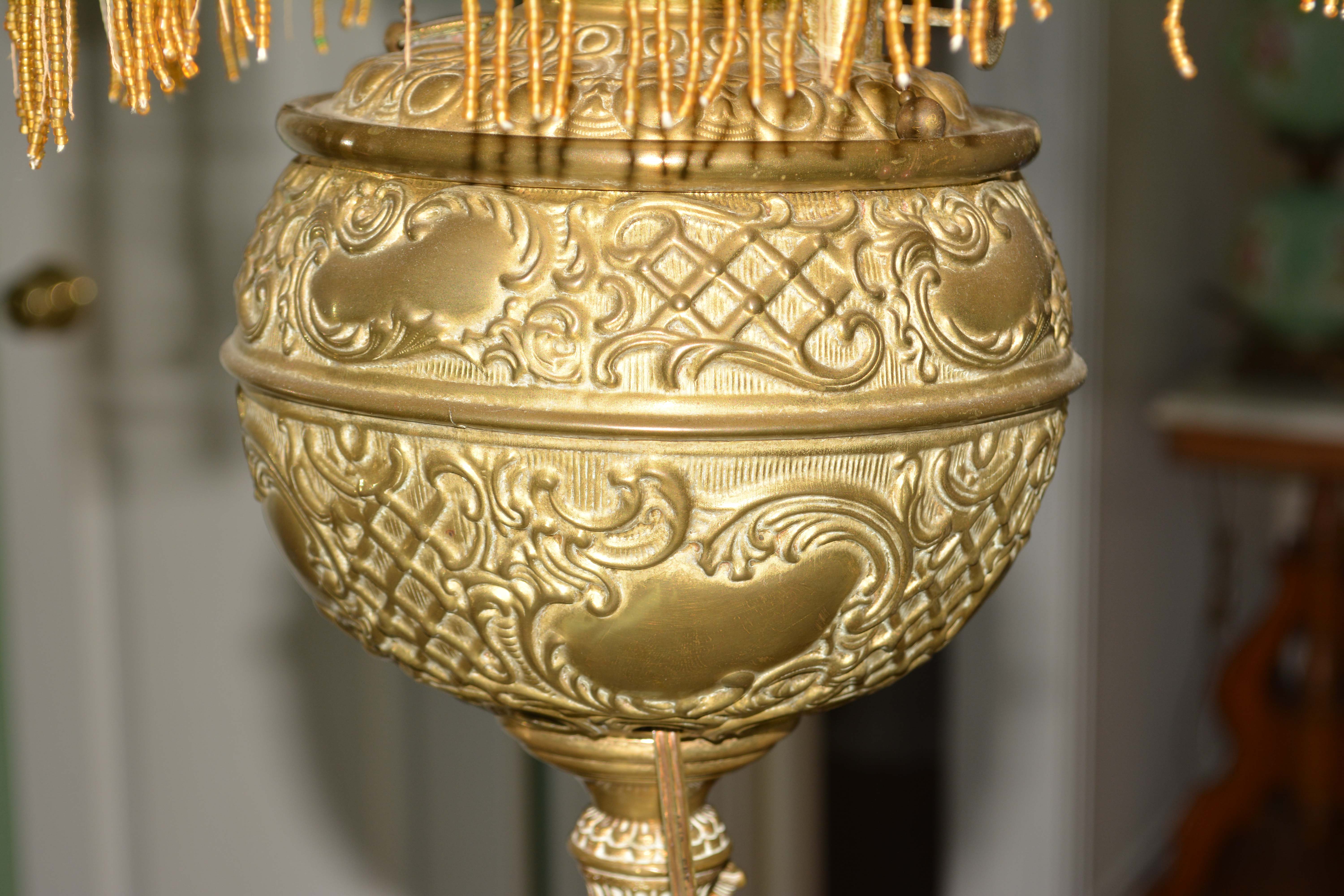 Vintage Brass Parlor Floor Lamp