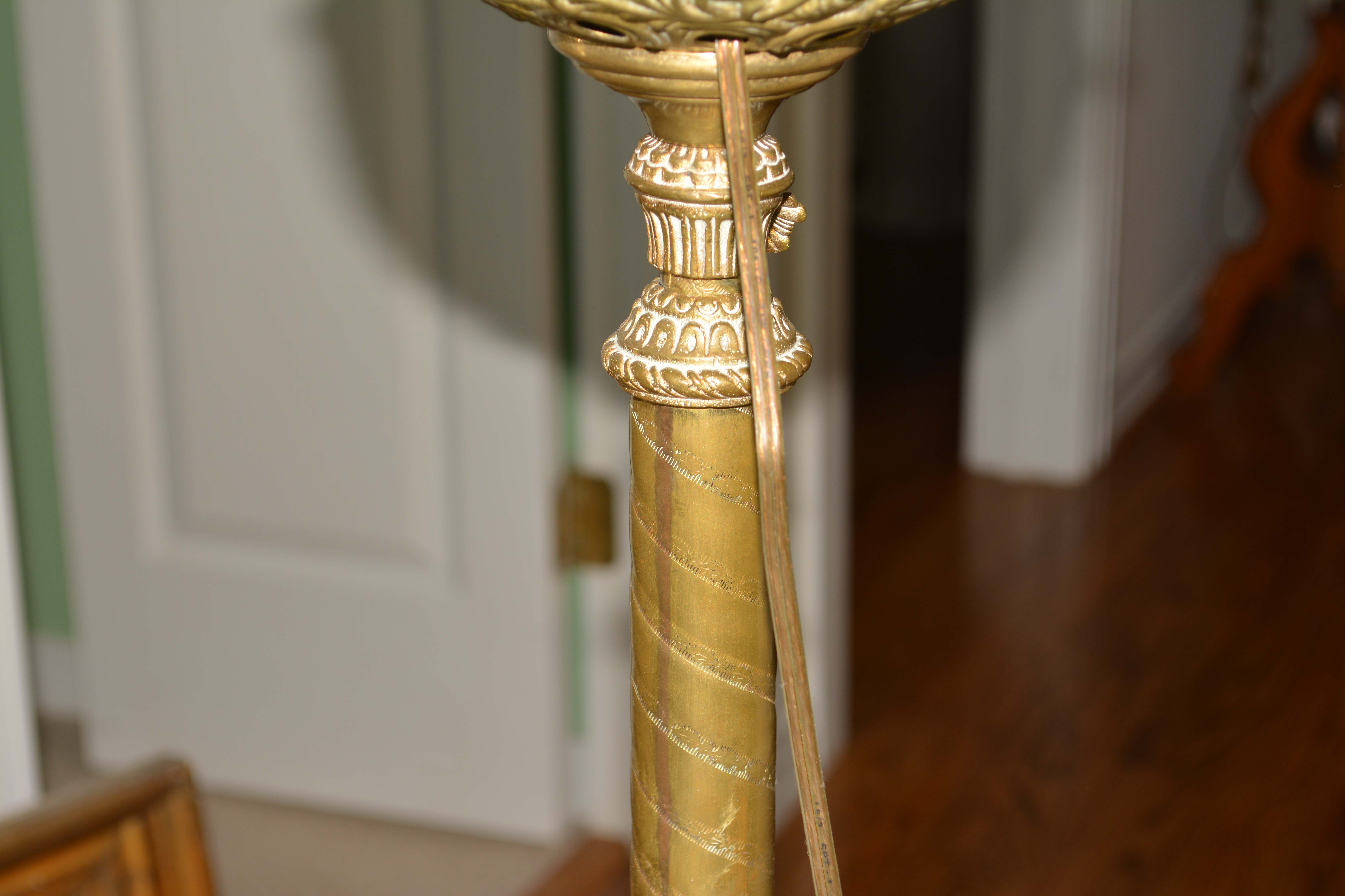 Vintage Brass Parlor Floor Lamp