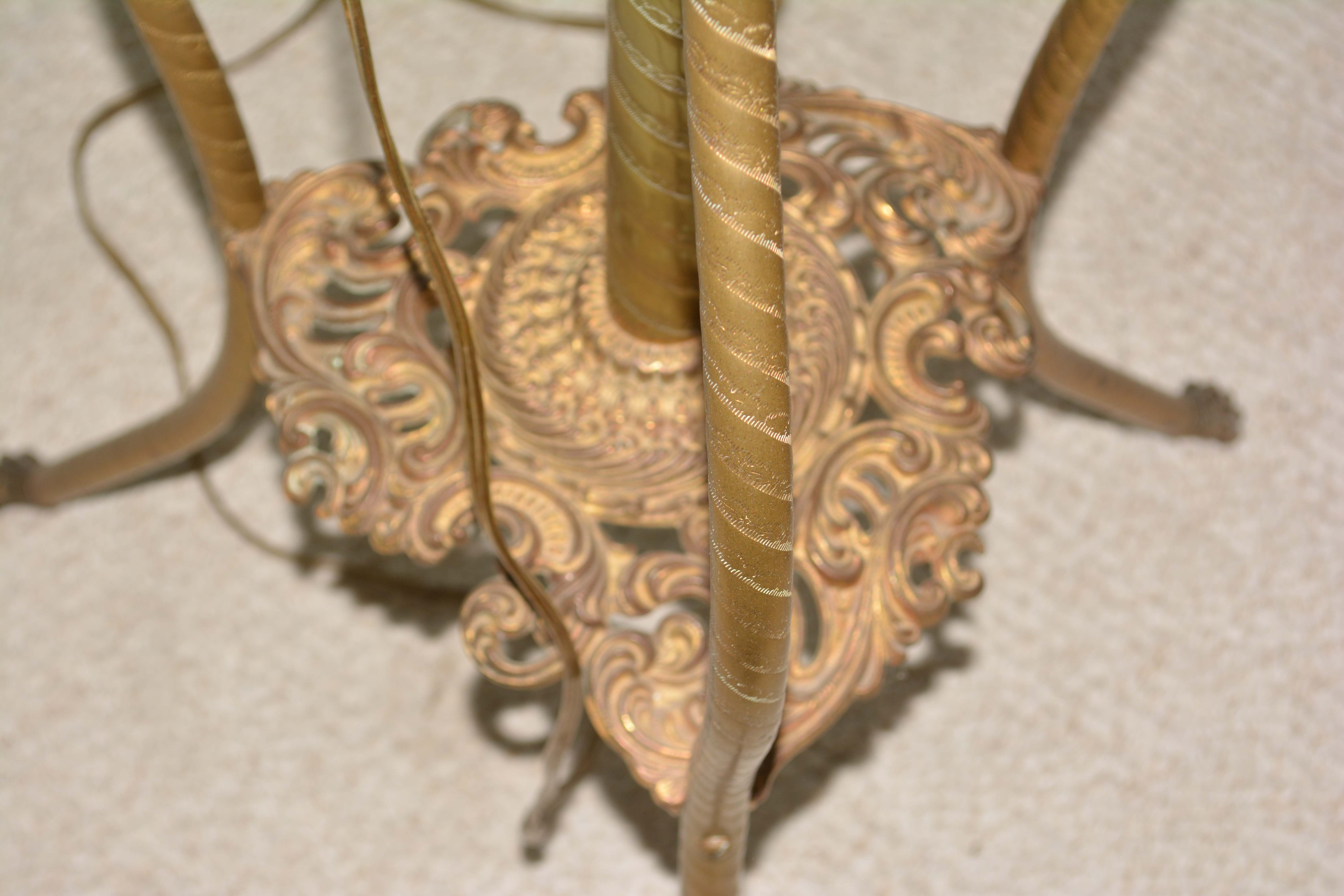 Vintage Brass Parlor Floor Lamp