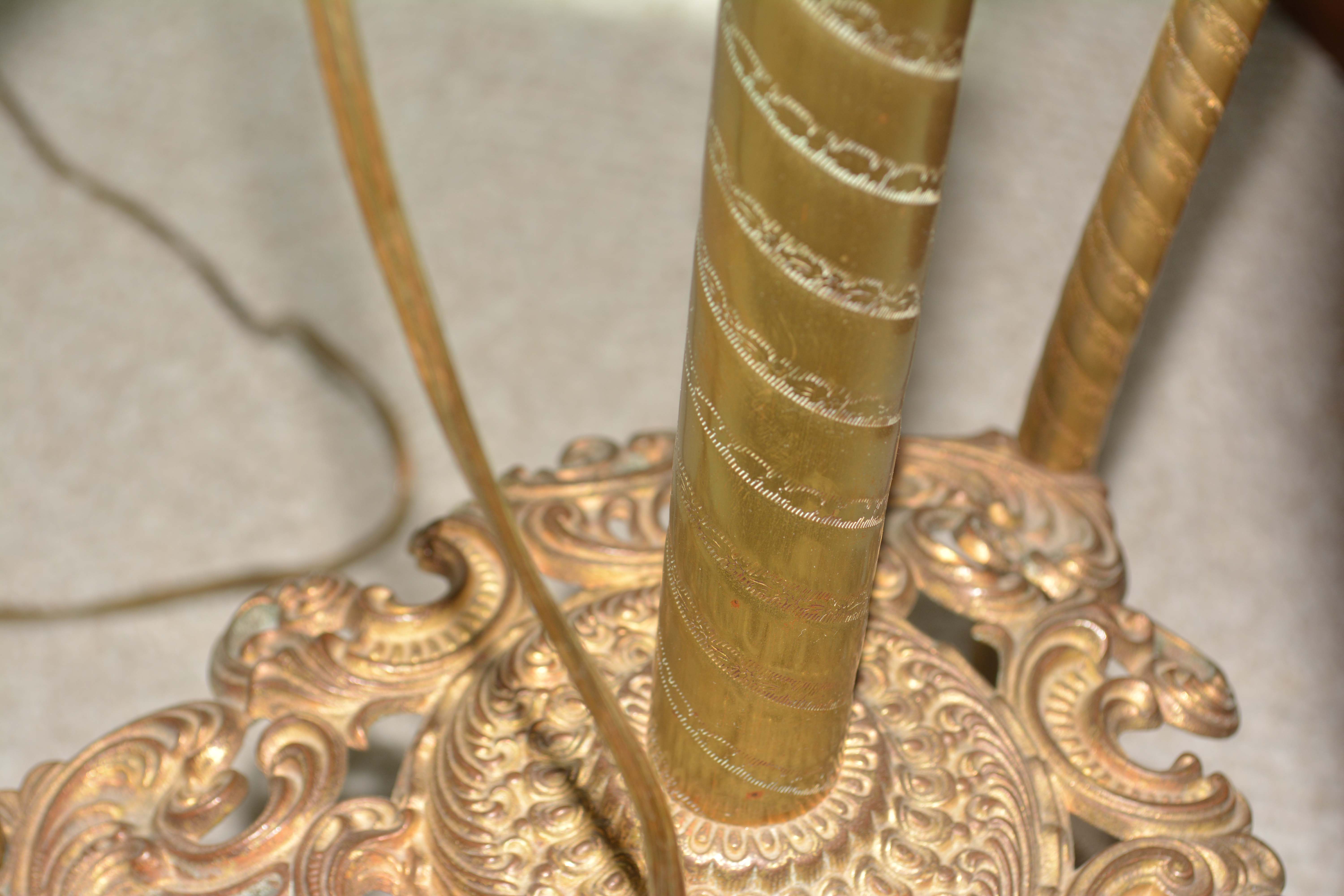 Vintage Brass Parlor Floor Lamp