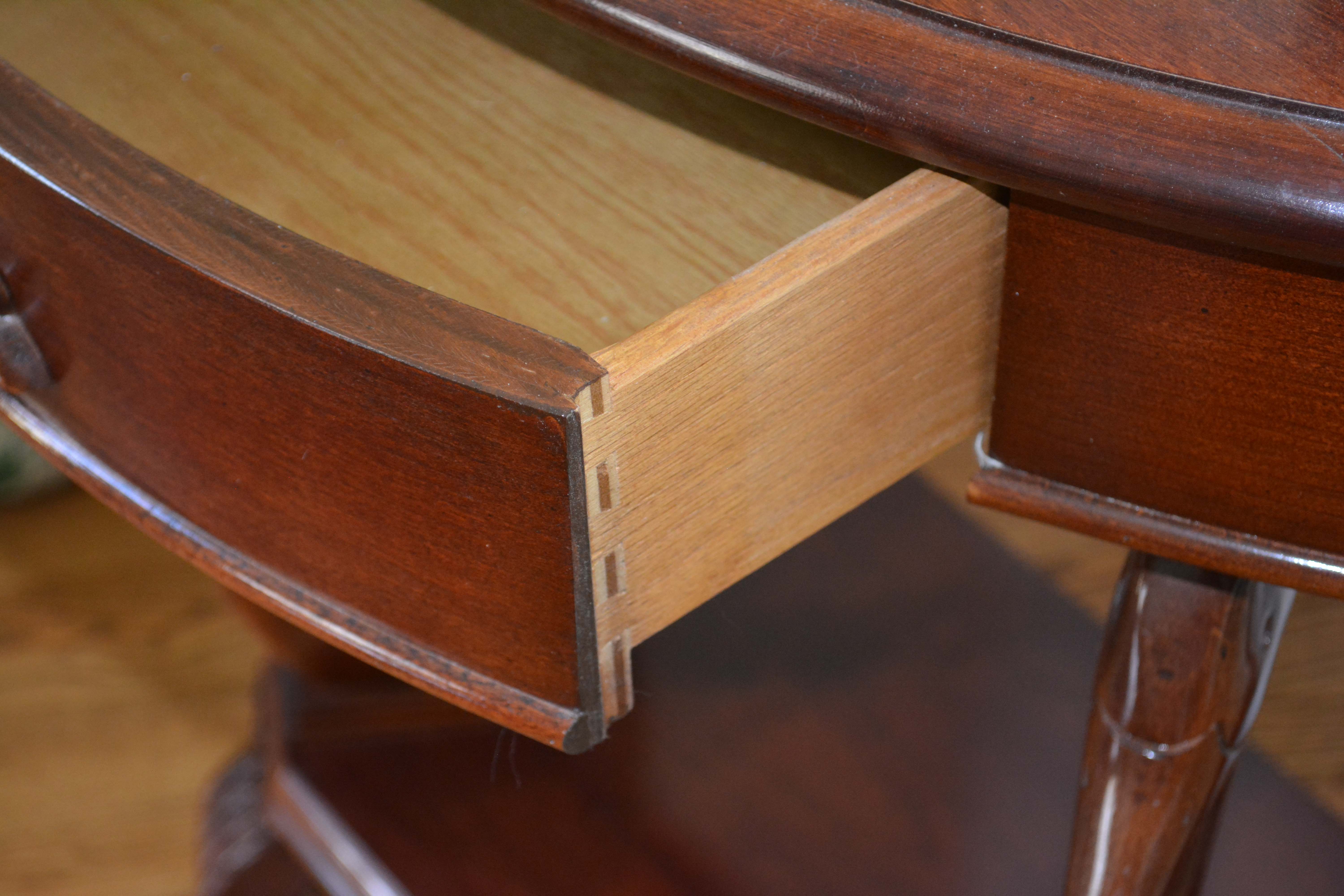 Mahogany Demilune Console Table