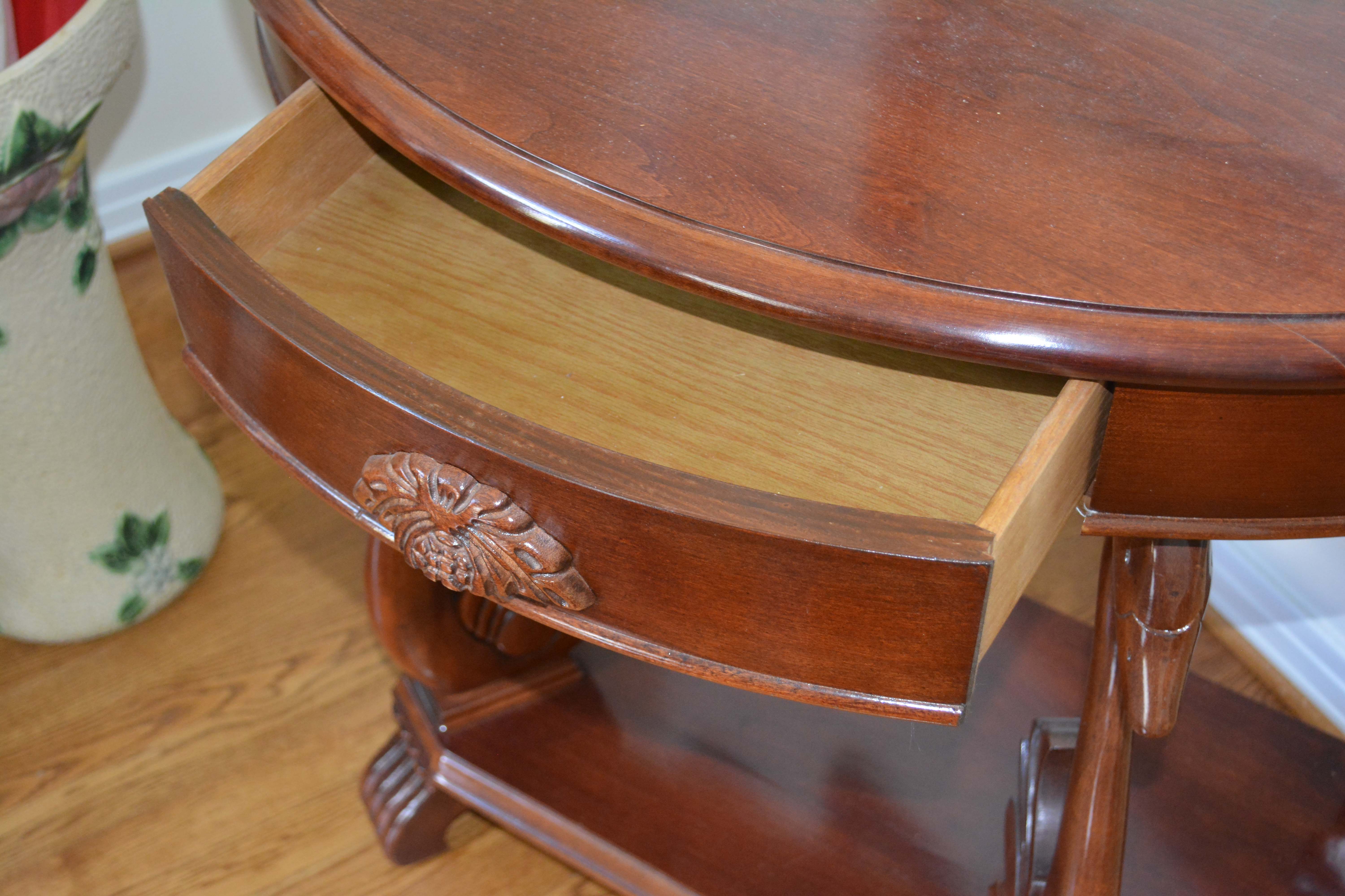Mahogany Demilune Console Table