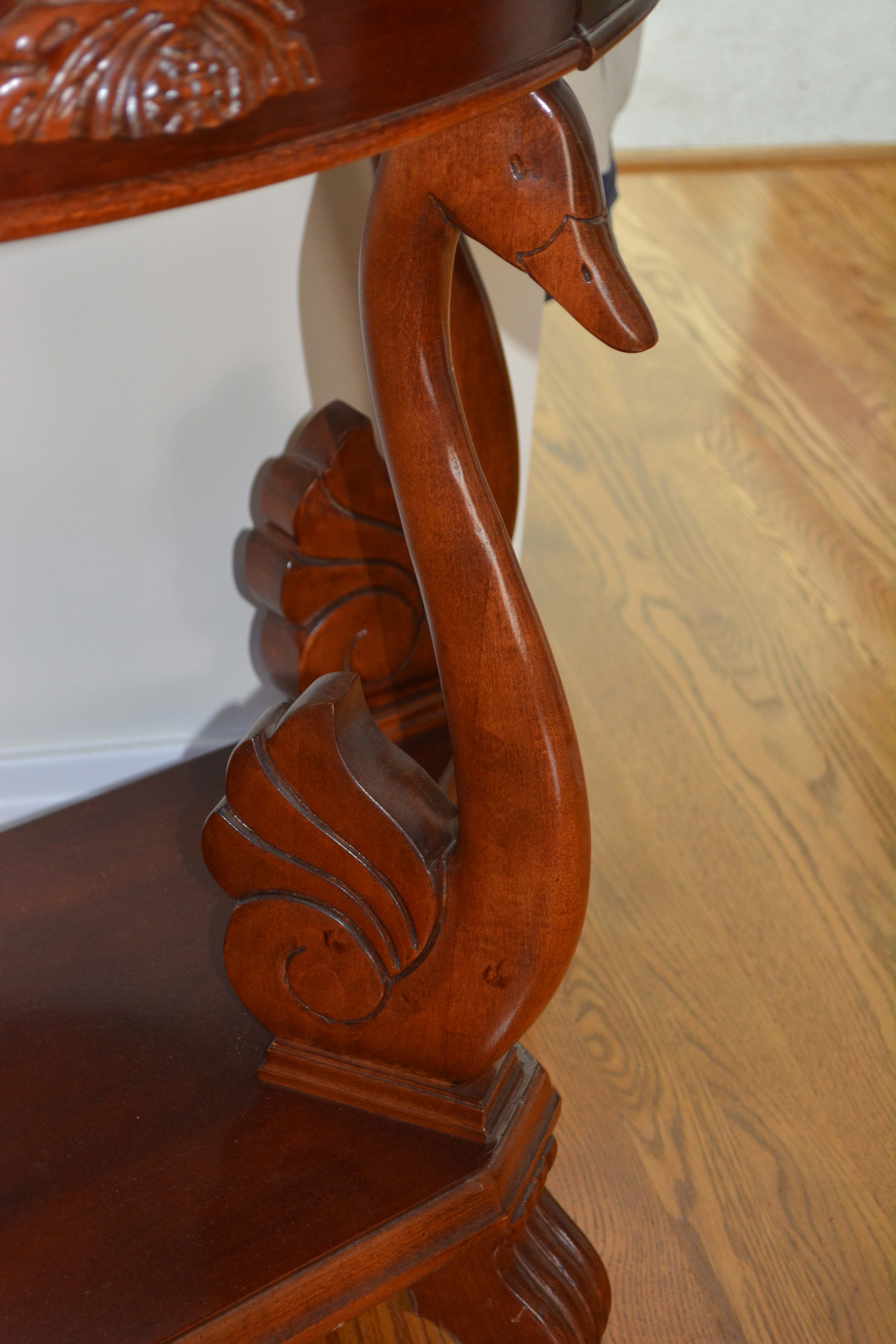 Mahogany Demilune Console Table