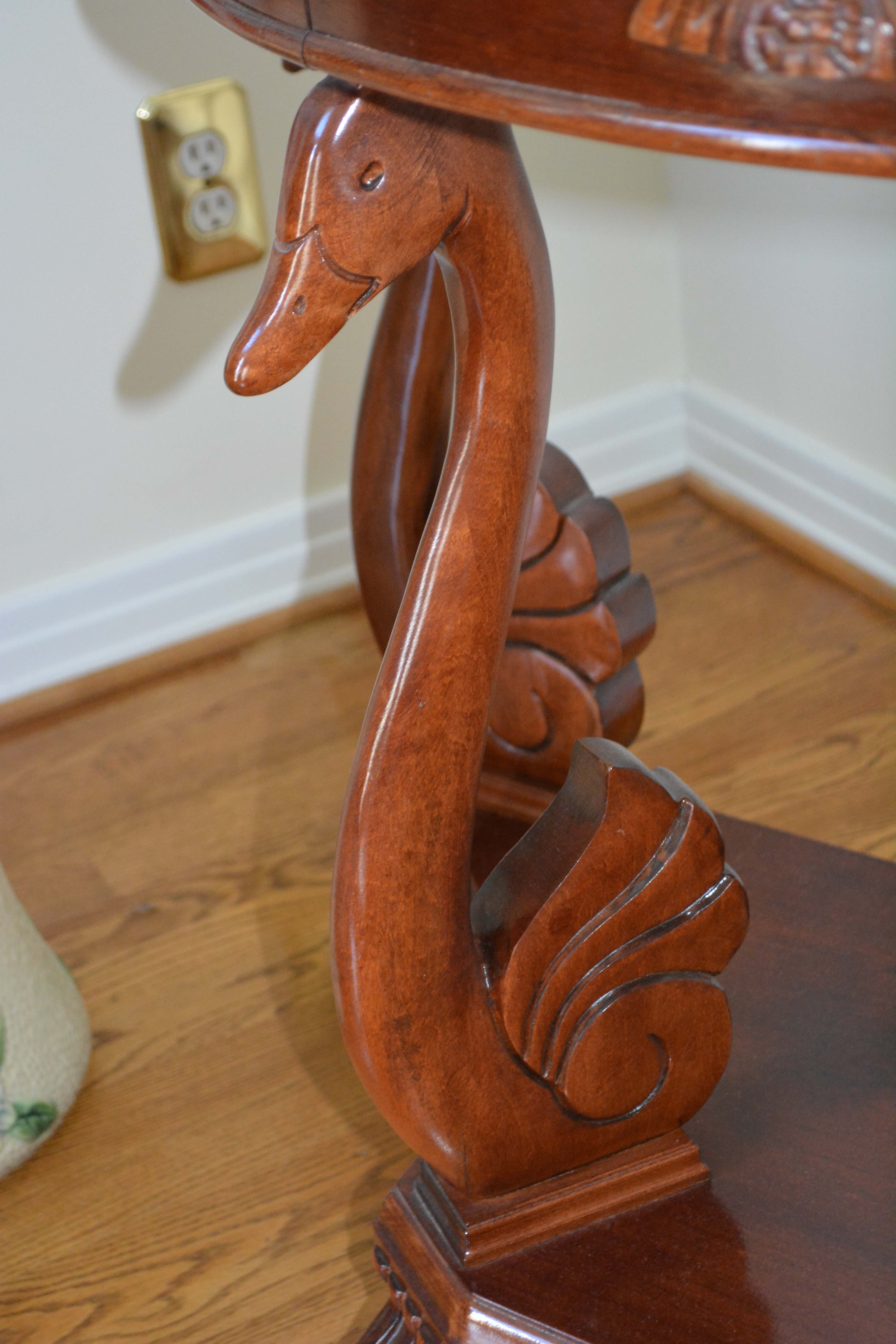 Mahogany Demilune Console Table