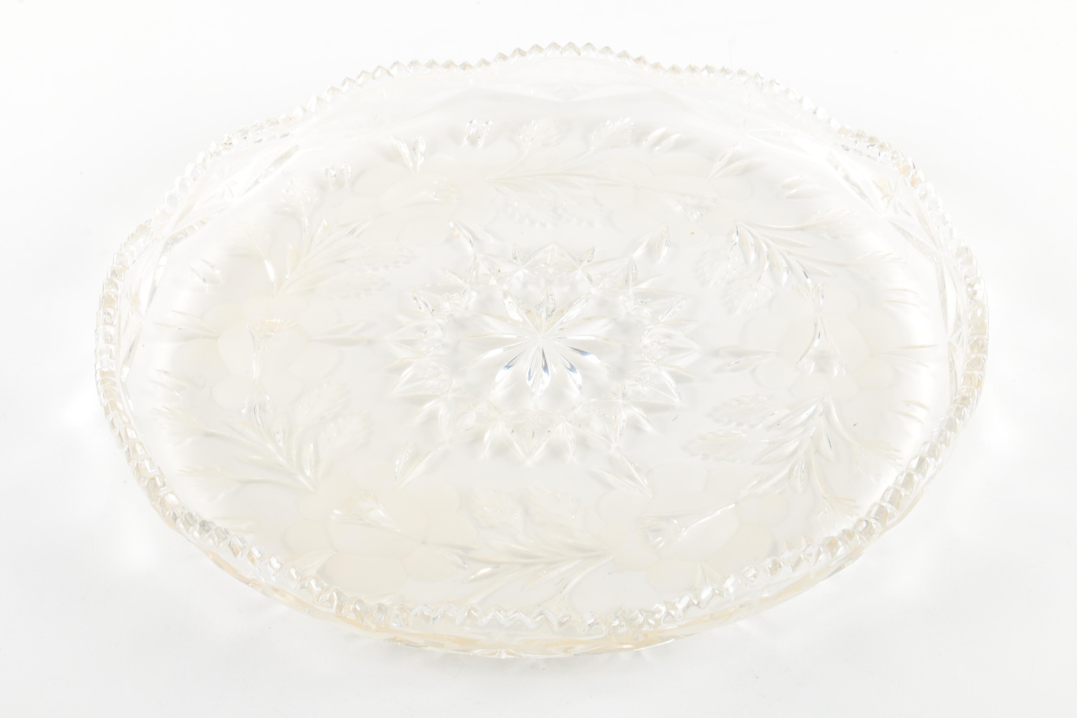 W. & S. Backinton Silver-Plated Tray with Crystal Platter