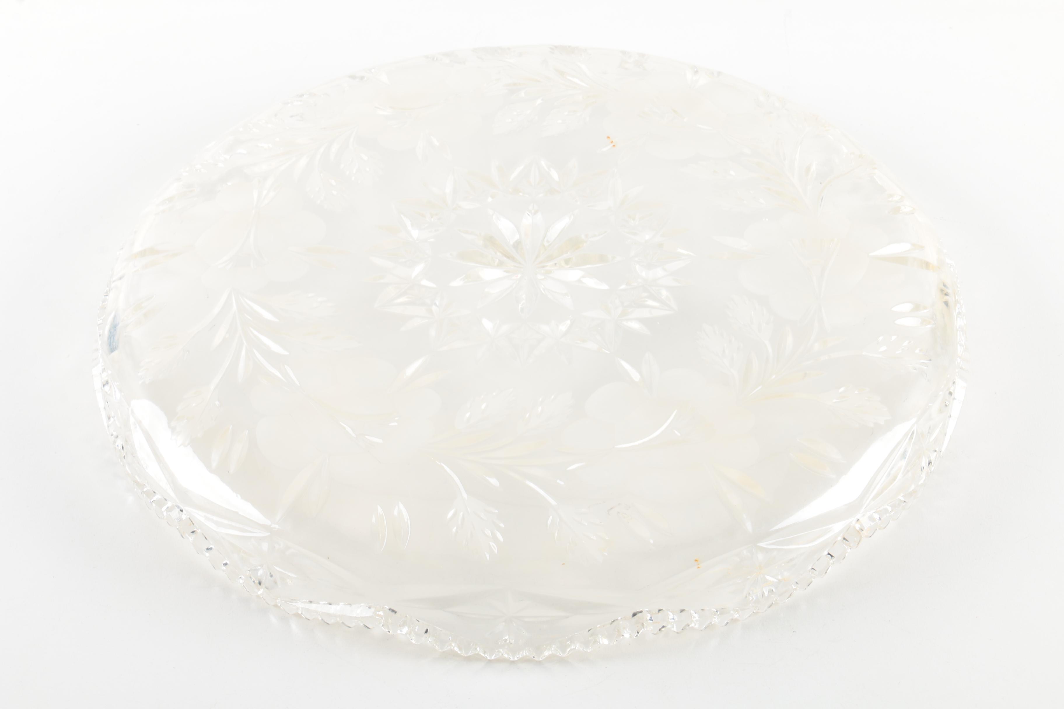 W. & S. Backinton Silver-Plated Tray with Crystal Platter