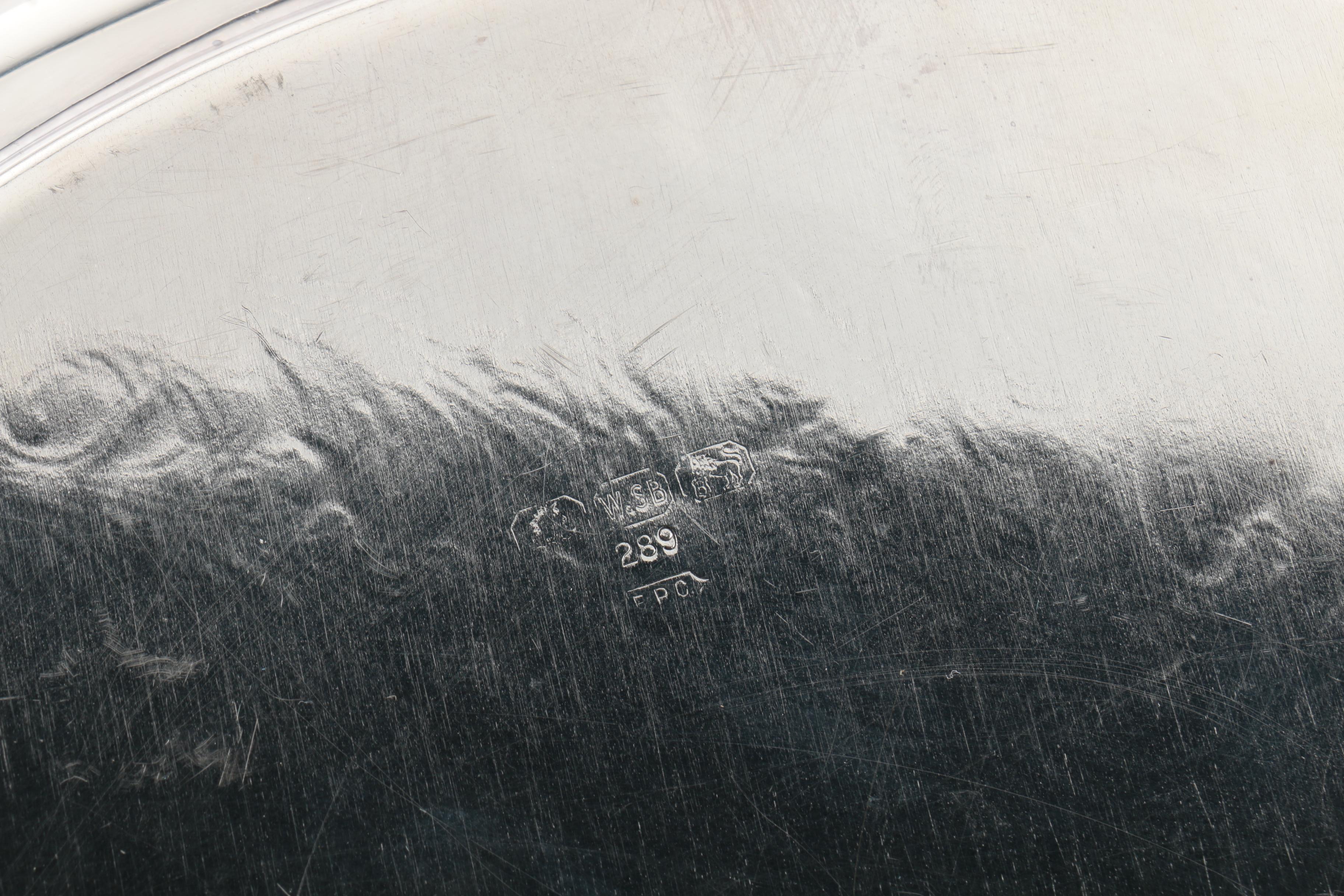 W. & S. Backinton Silver-Plated Tray with Crystal Platter