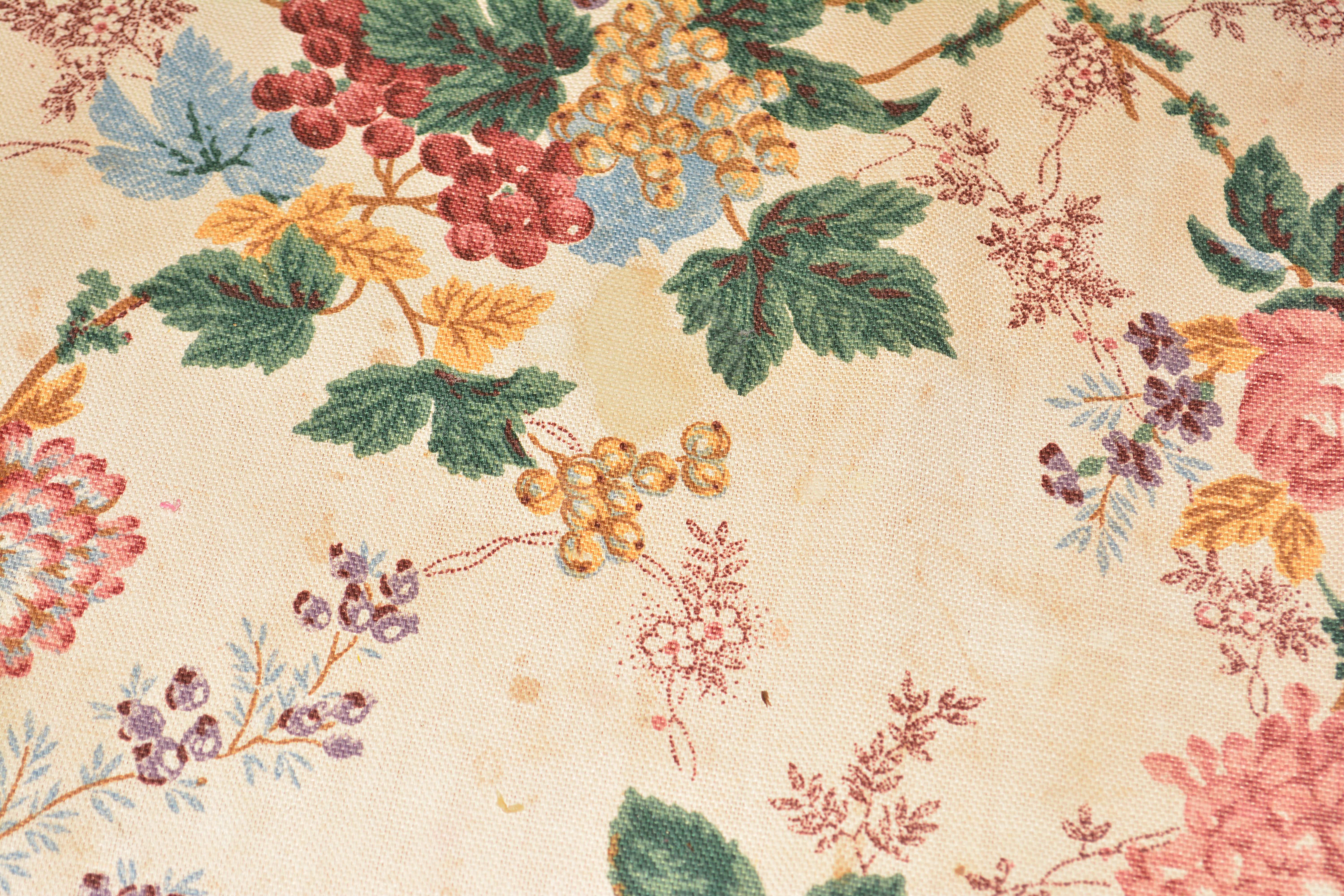 Vintage Floral Upholstered Bench