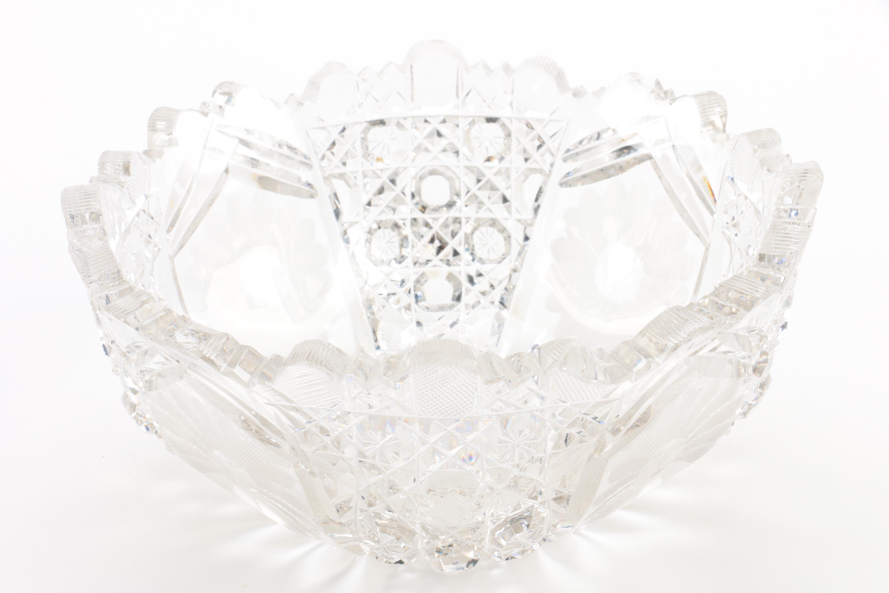 American Brilliant Period Cut Glass Bowl