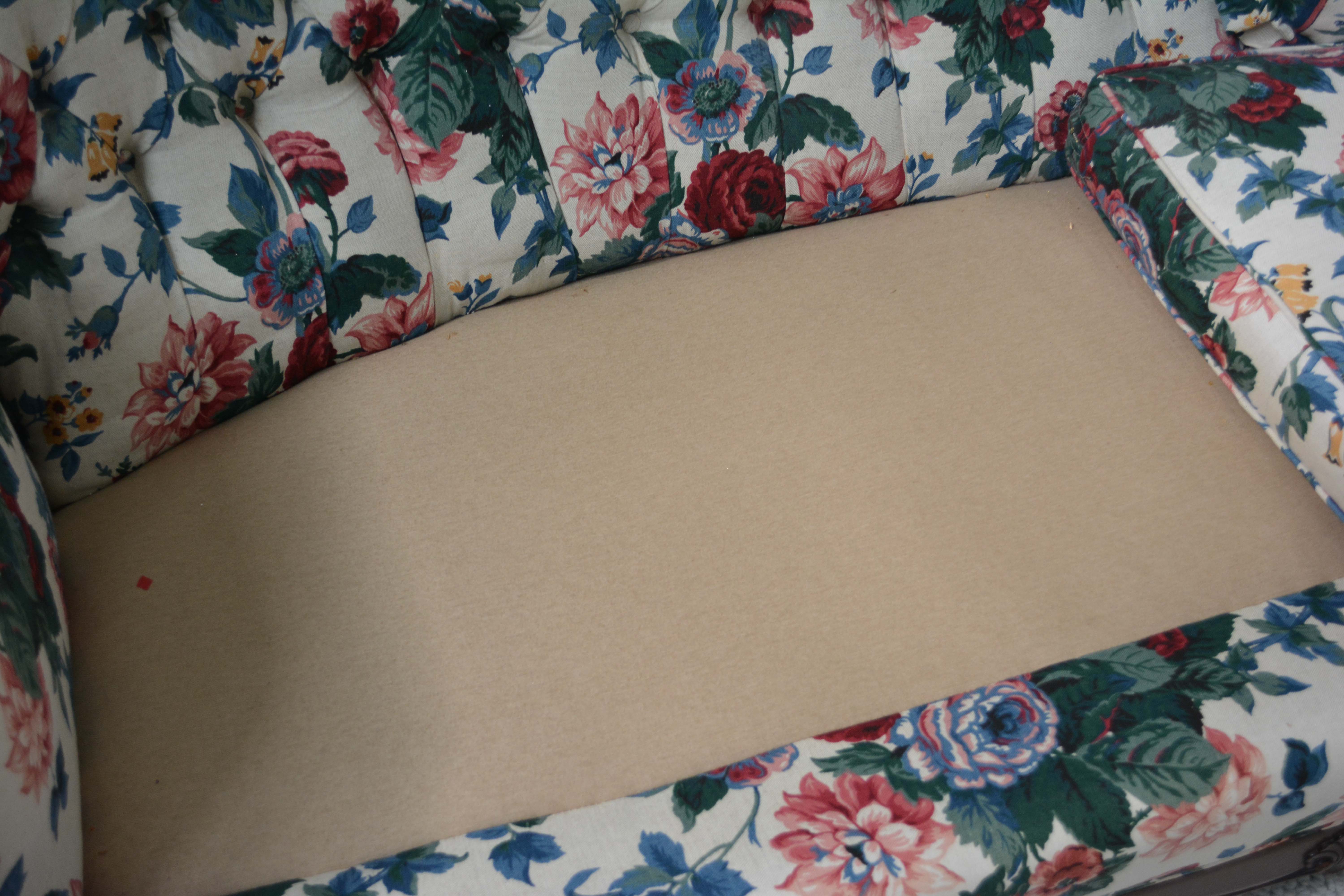 Vintage Victorian Style Chintz Upholstered Sofa