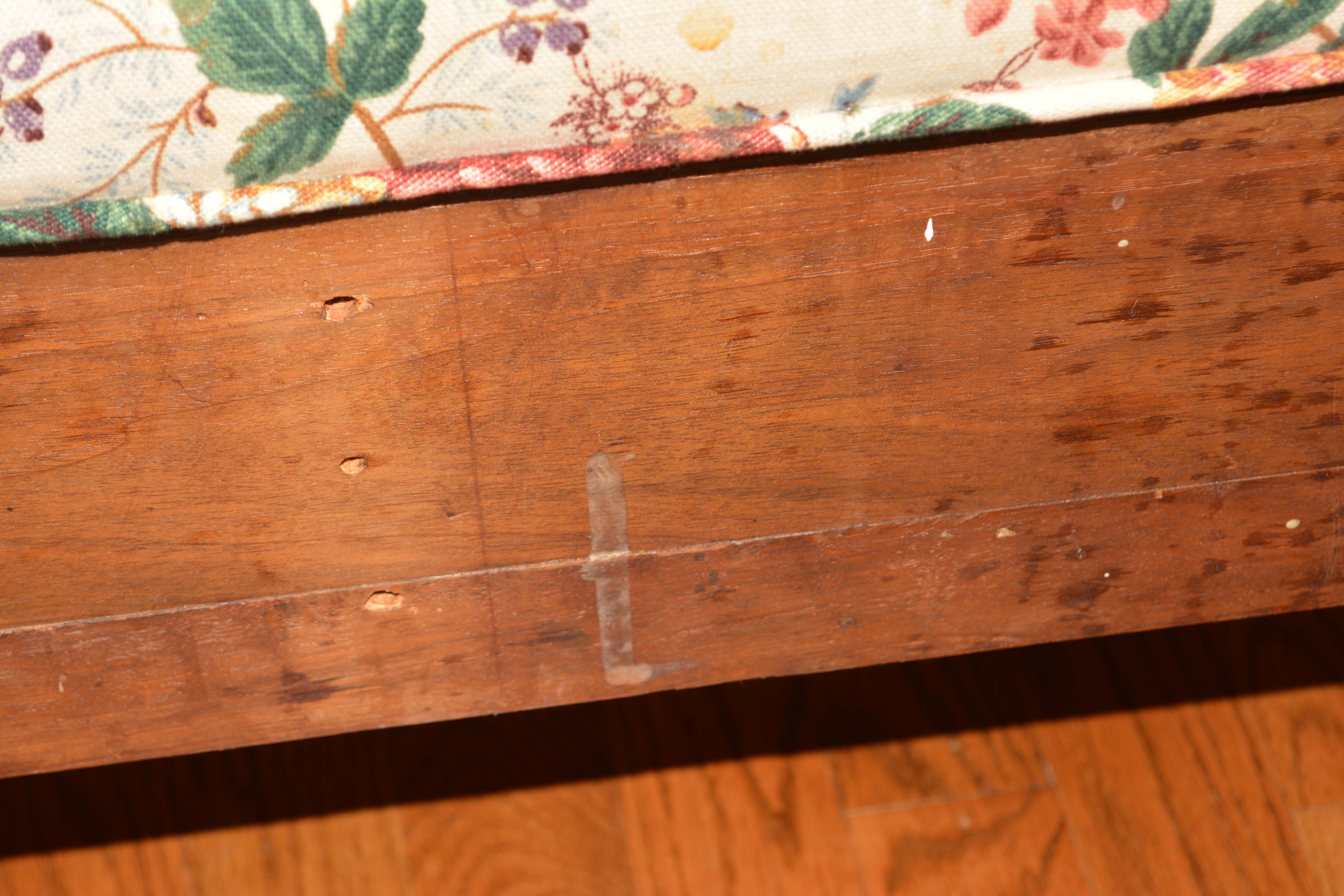 Vintage Floral Upholstered Bench