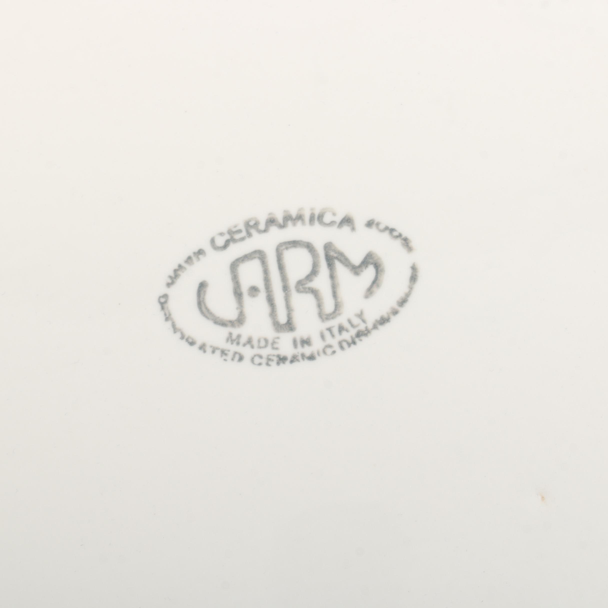 Italian Basketweave Ceramic Platter and Large Serving Platter