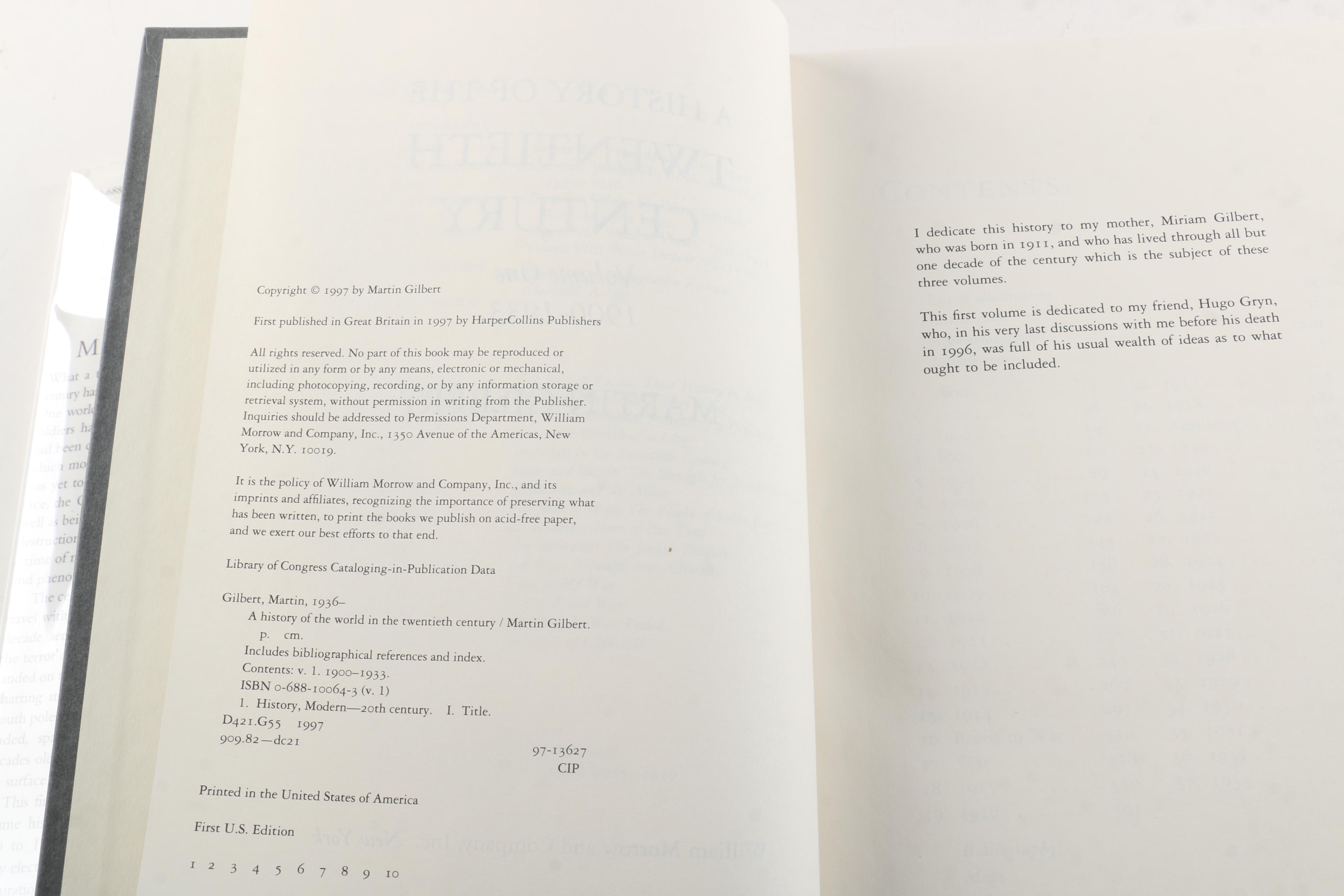 1997 "A History of the 20th Century" in Three Volumes by Martin Gilbert