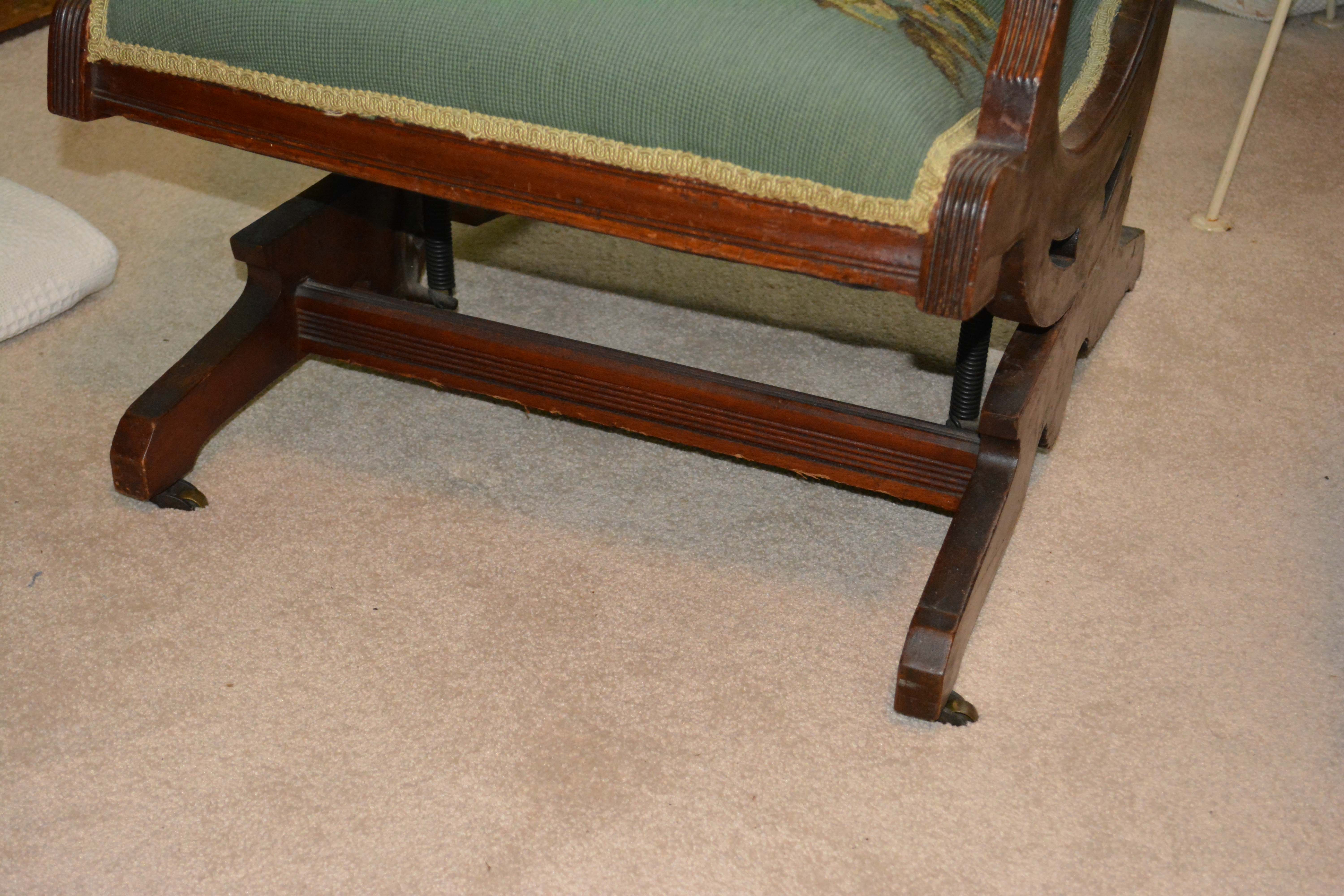 Eastlake Platform Rocking Chair with Needlepoint