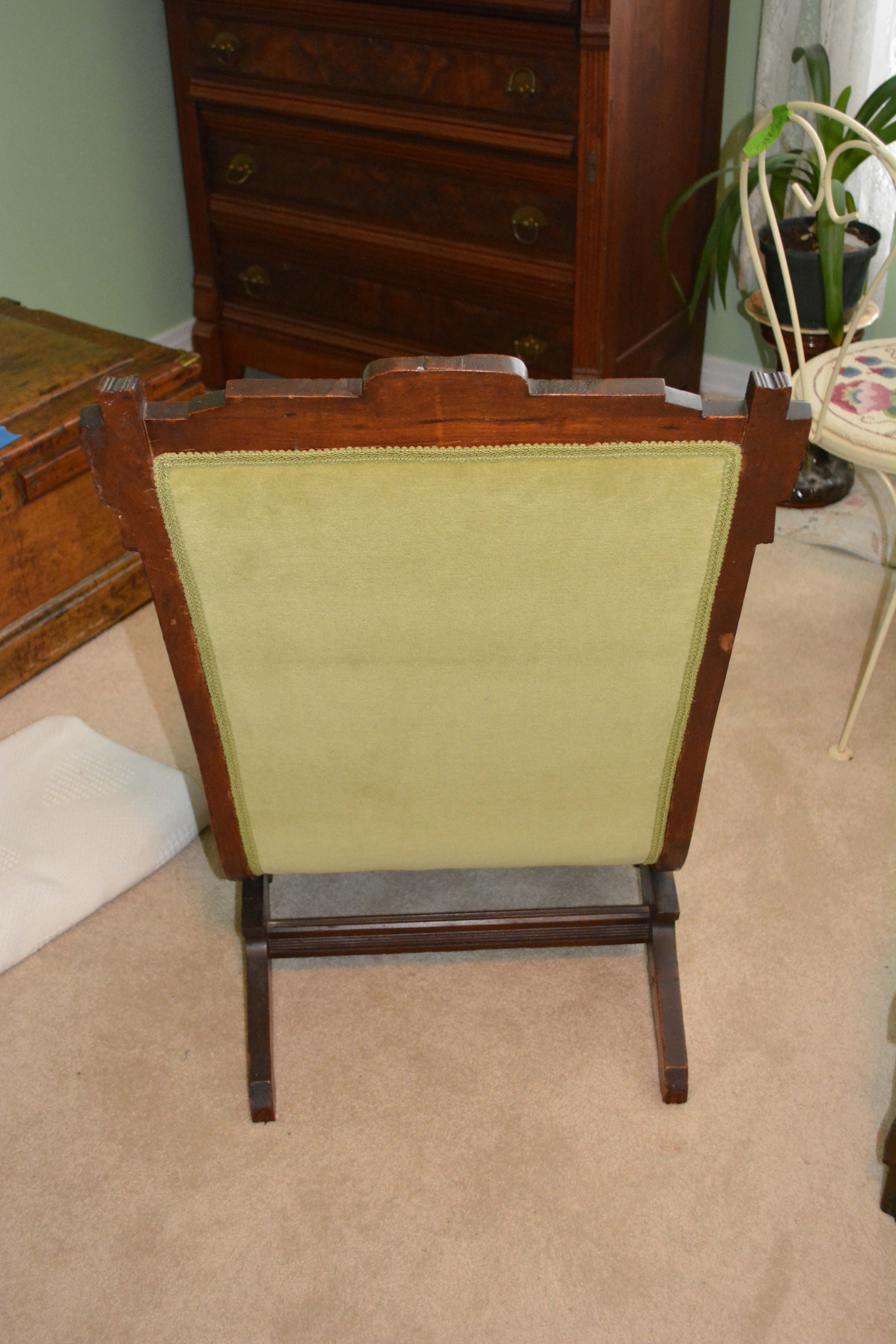 Eastlake Platform Rocking Chair with Needlepoint