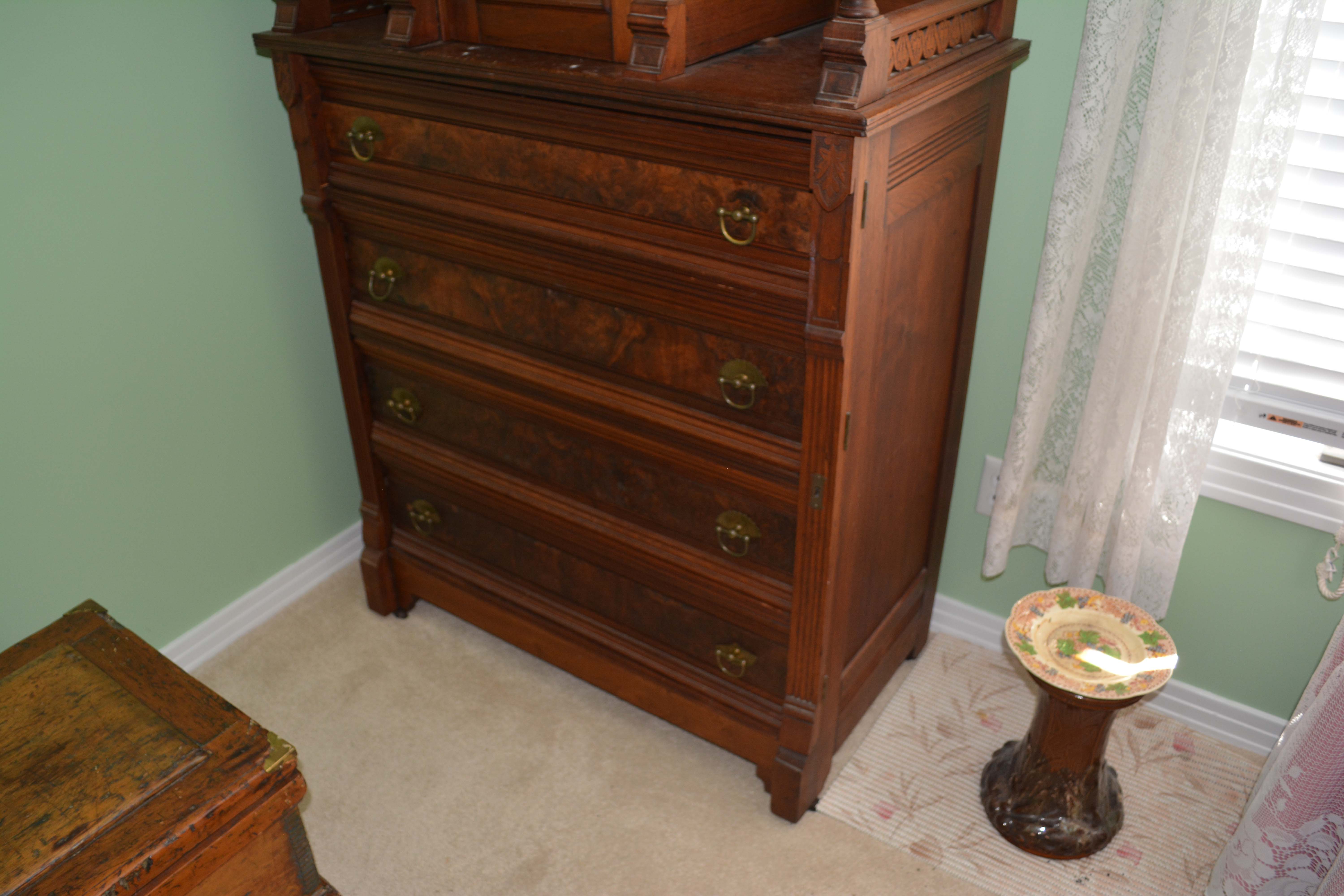 Aesthetic-Movement Walnut Tall Chest of Drawers