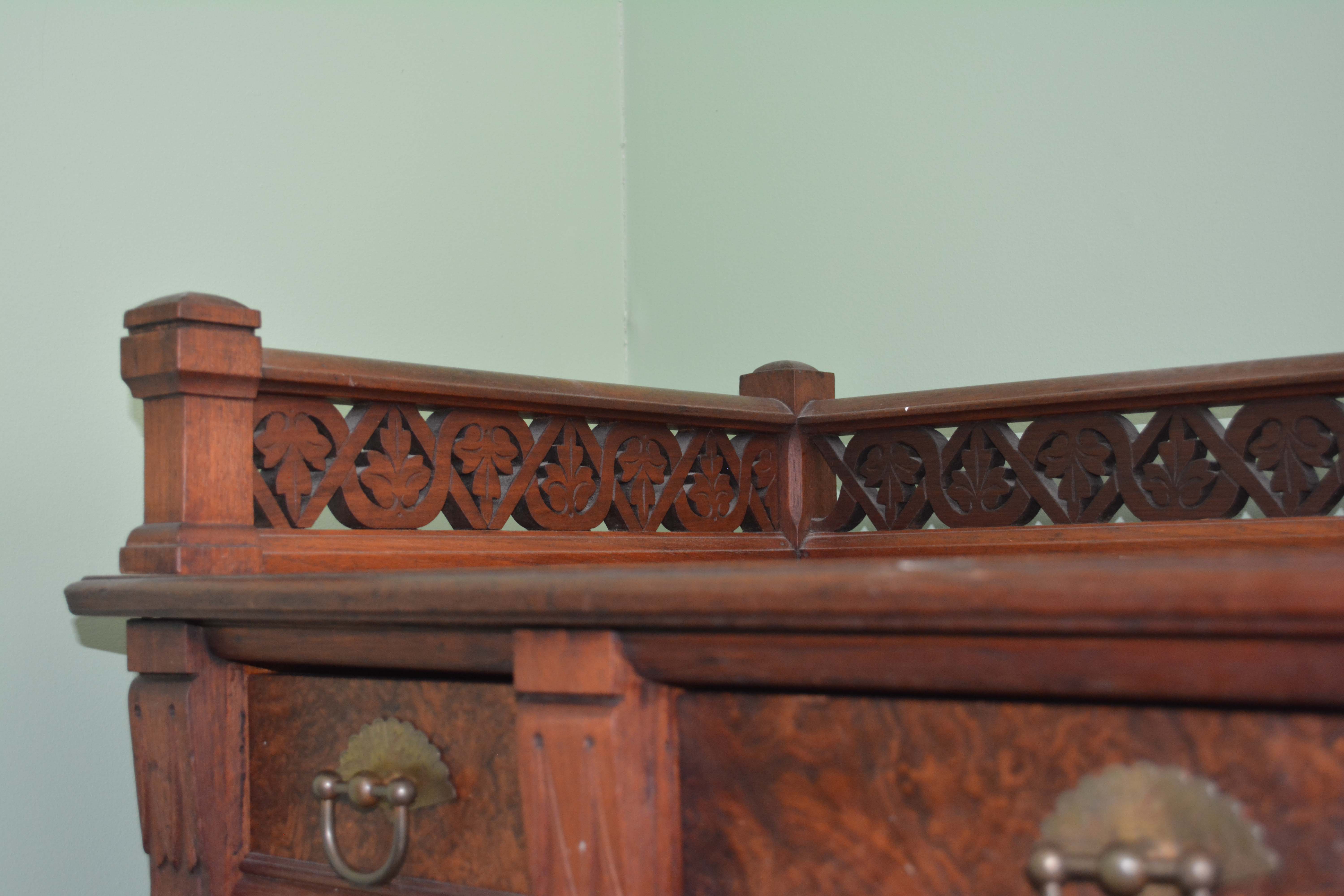 Aesthetic-Movement Walnut Tall Chest of Drawers