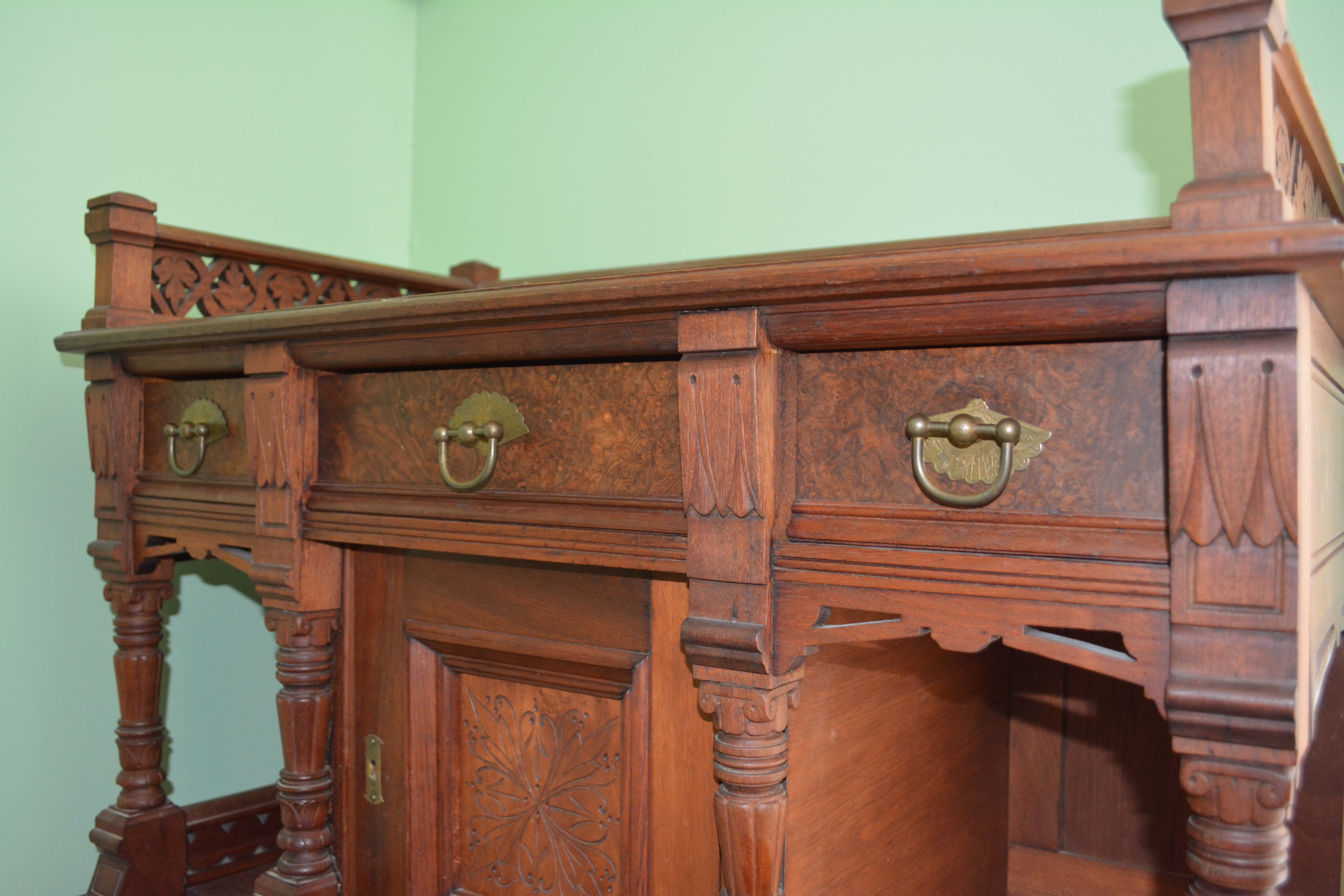 Aesthetic-Movement Walnut Tall Chest of Drawers