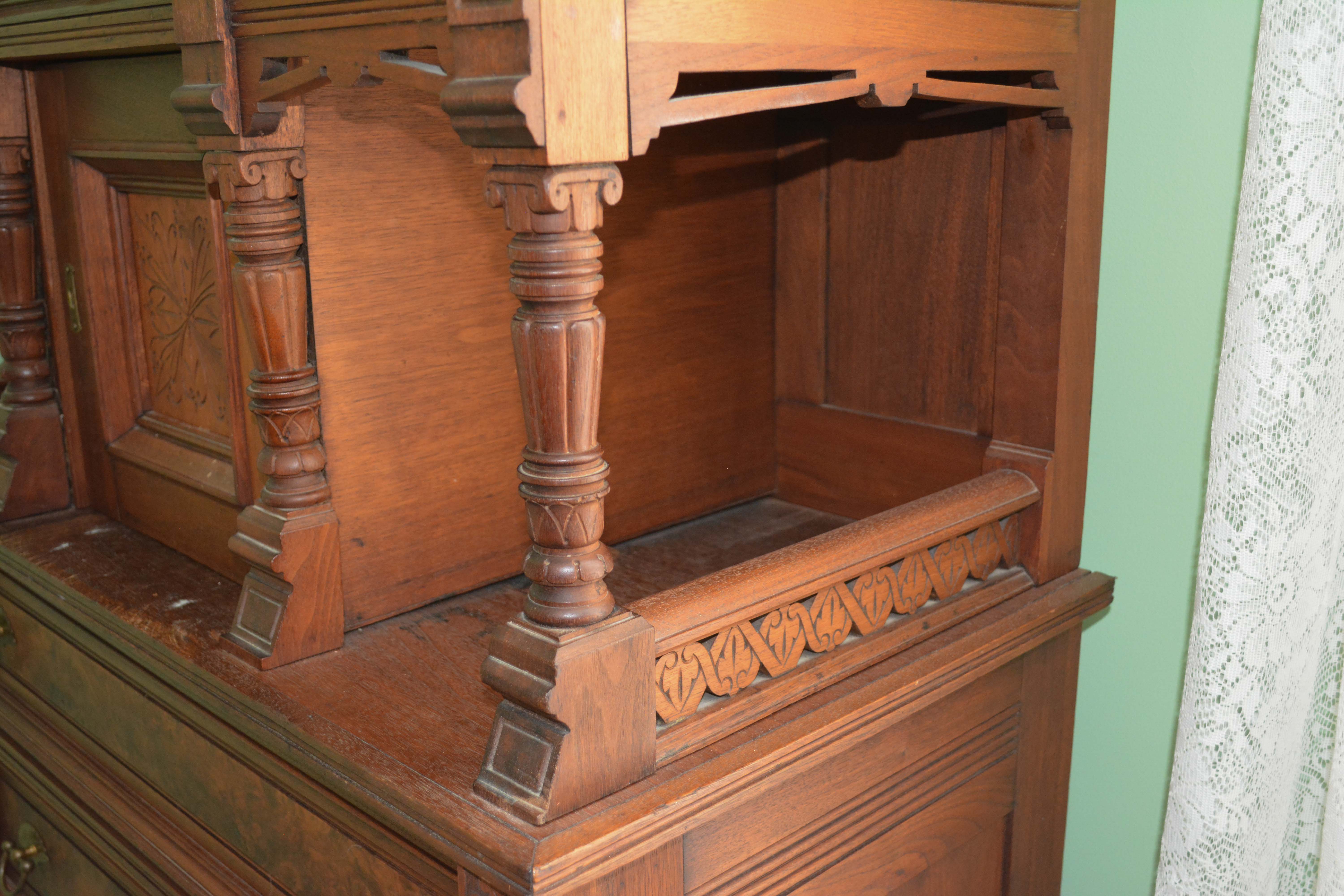 Aesthetic-Movement Walnut Tall Chest of Drawers